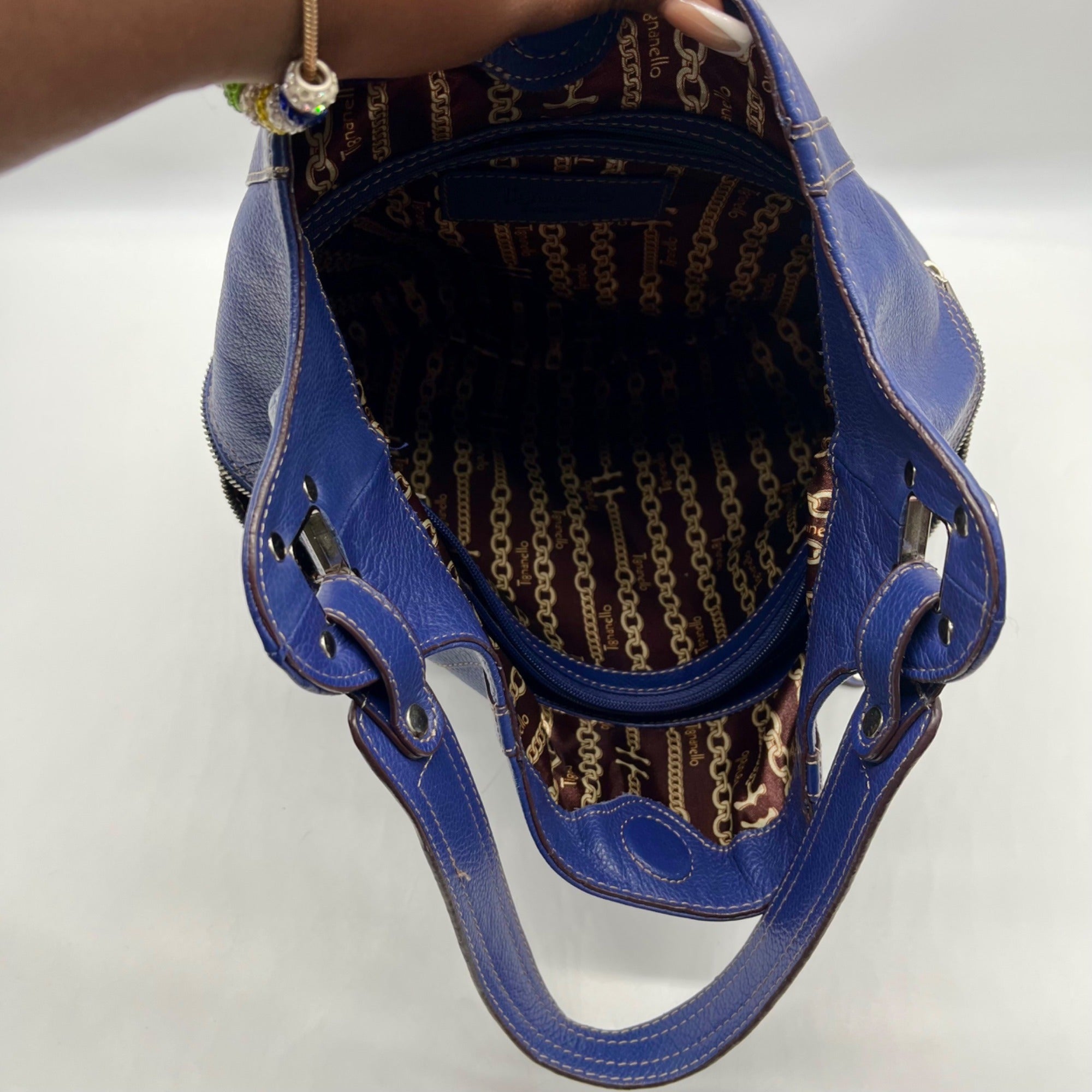 Tignanello Blue Leather Hobo or Shoulder Bag