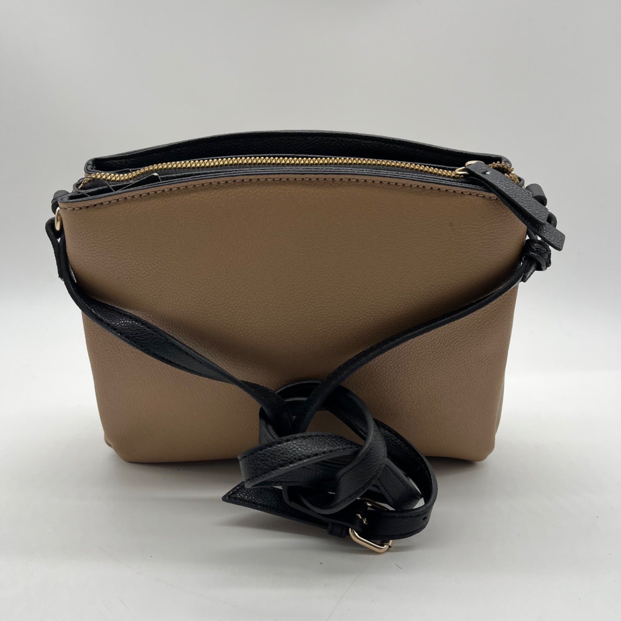 Nine West Beige Pebbled Faux Leather Crossbody Bag