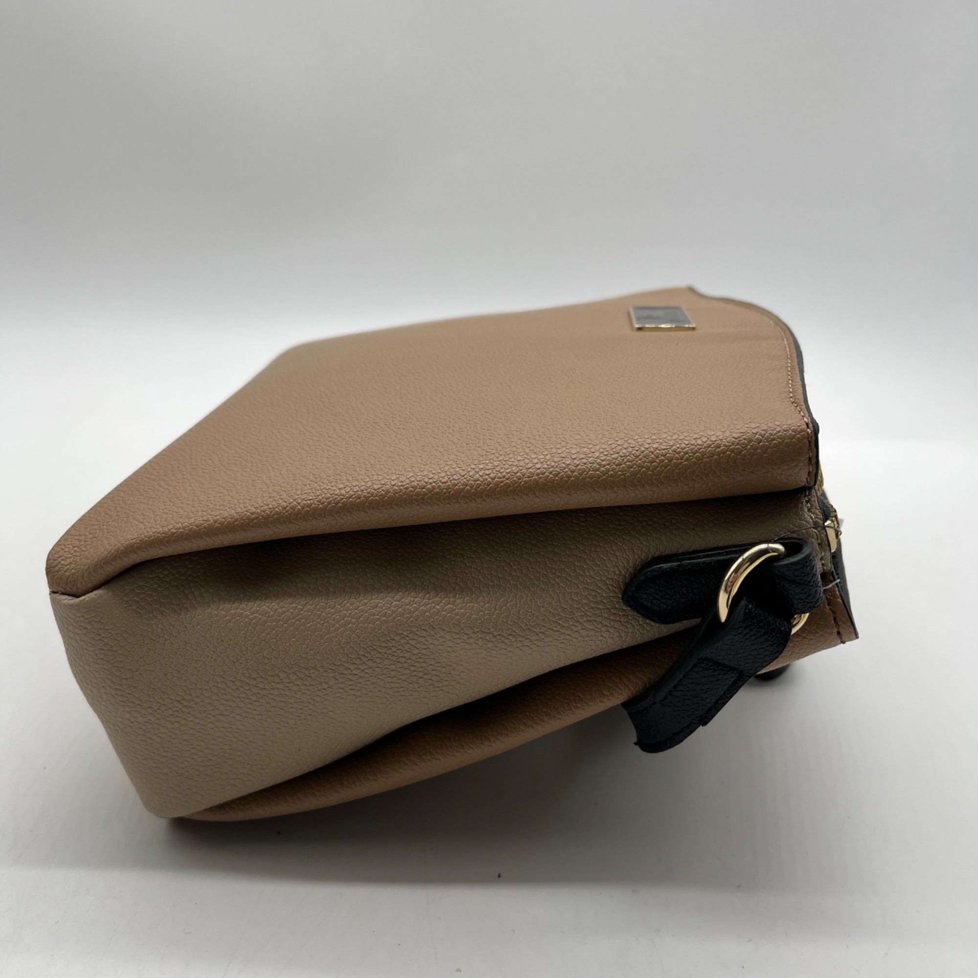 Nine West Beige Pebbled Faux Leather Crossbody Bag