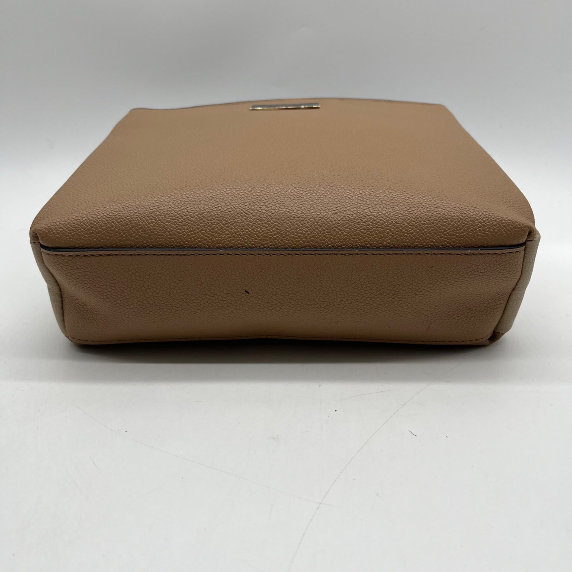 Nine West Beige Pebbled Faux Leather Crossbody Bag