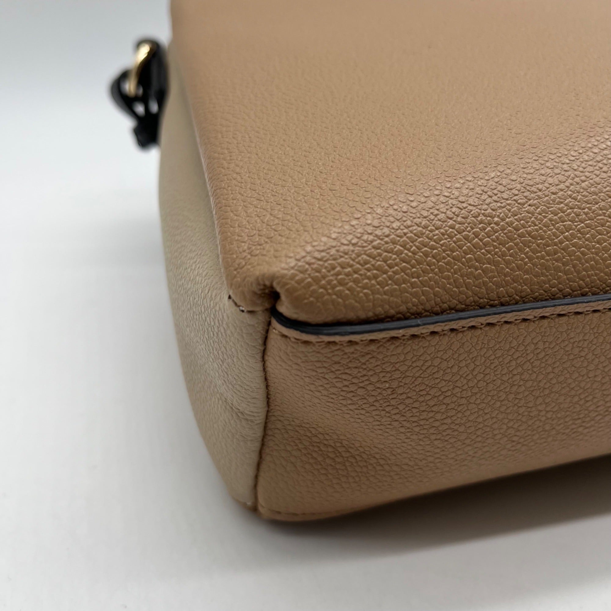 Nine West Beige Pebbled Faux Leather Crossbody Bag