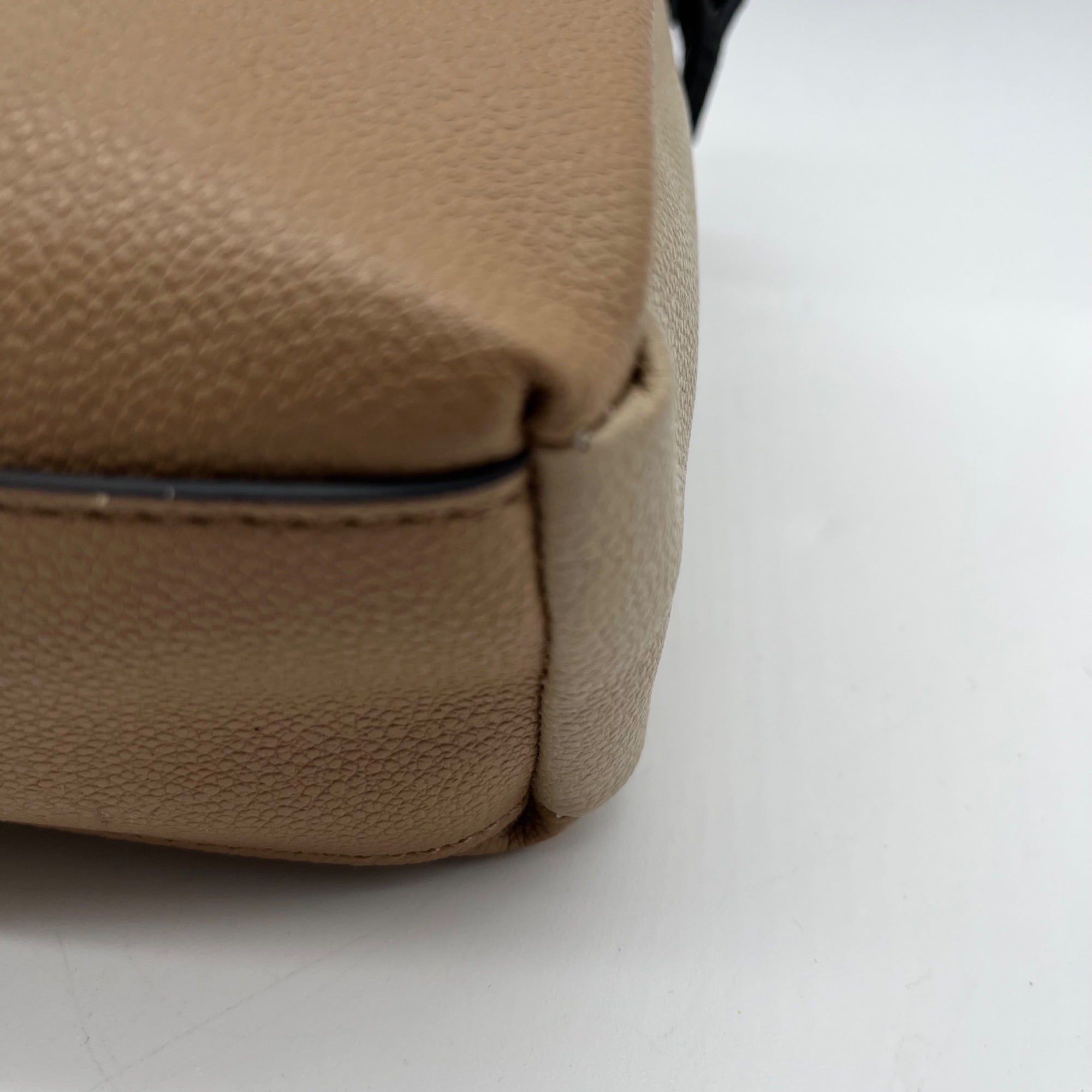 Nine West Beige Pebbled Faux Leather Crossbody Bag