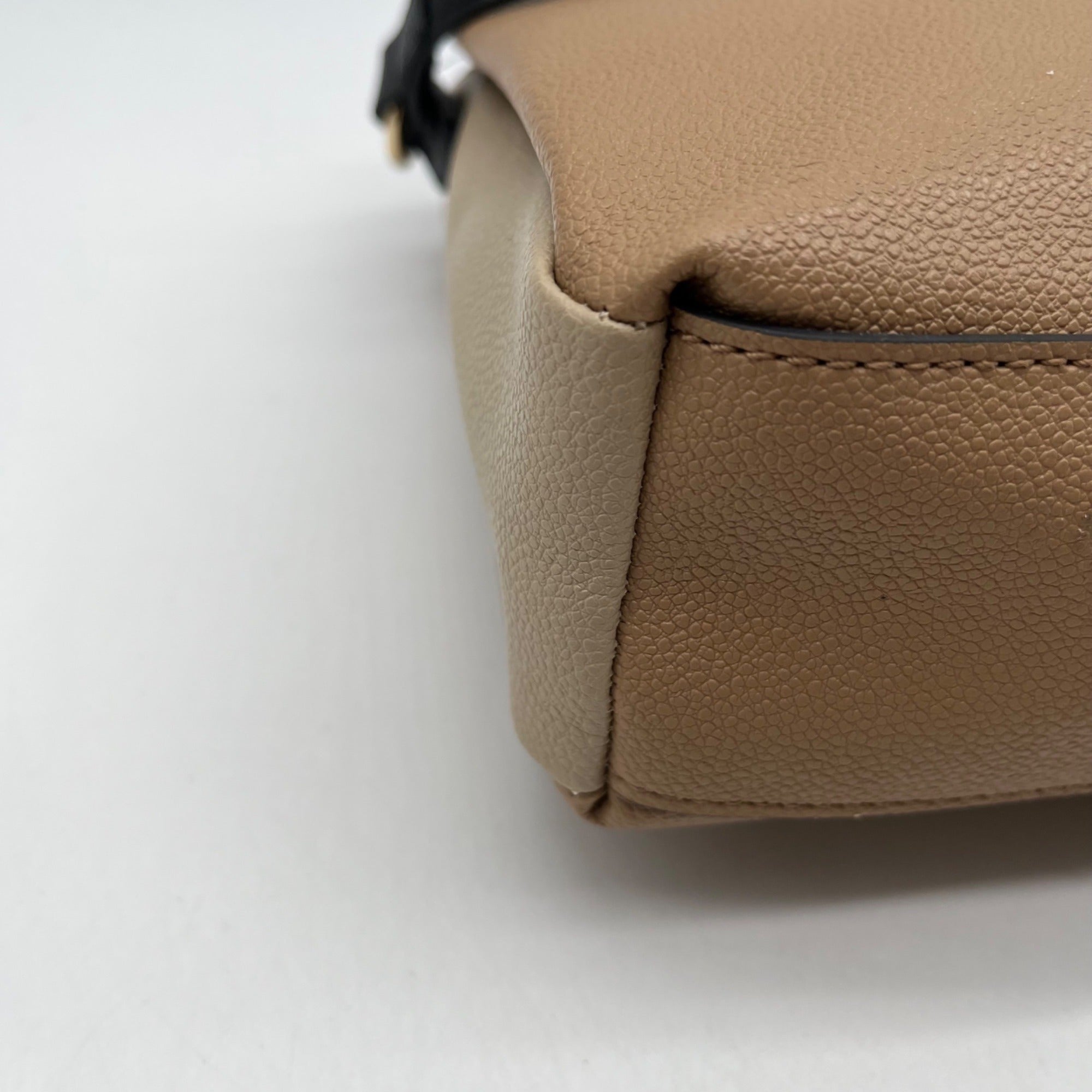 Nine West Beige Pebbled Faux Leather Crossbody Bag