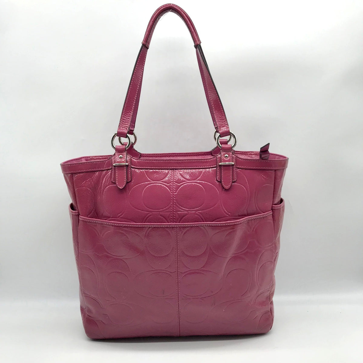 Coach Purple Patent Leather Gallery Embossed Tote Bag F19818