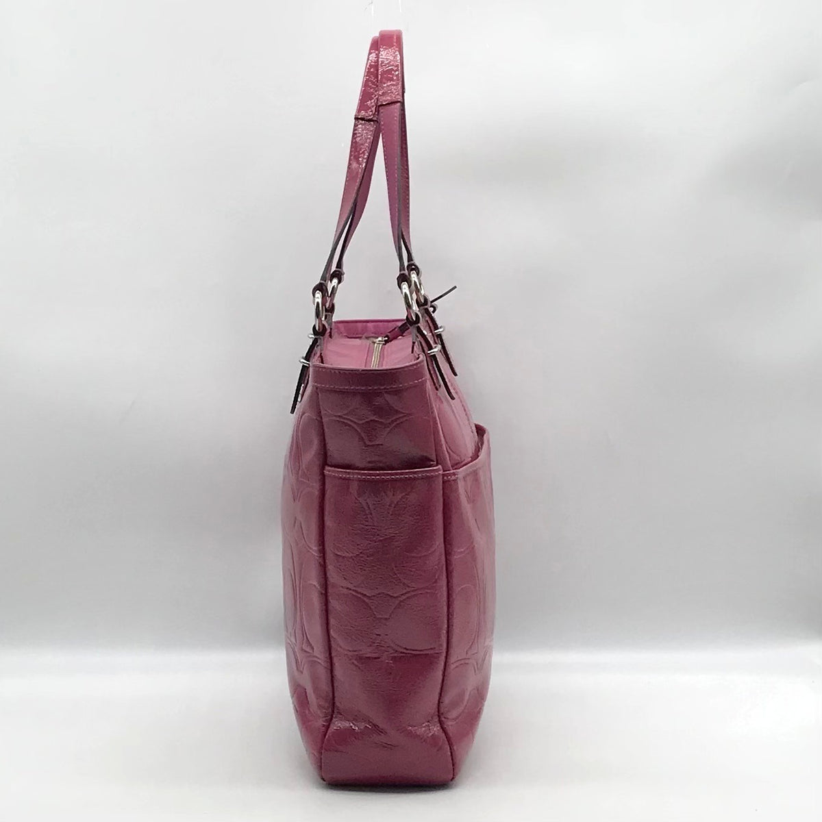 Coach Purple Patent Leather Gallery Embossed Tote Bag F19818