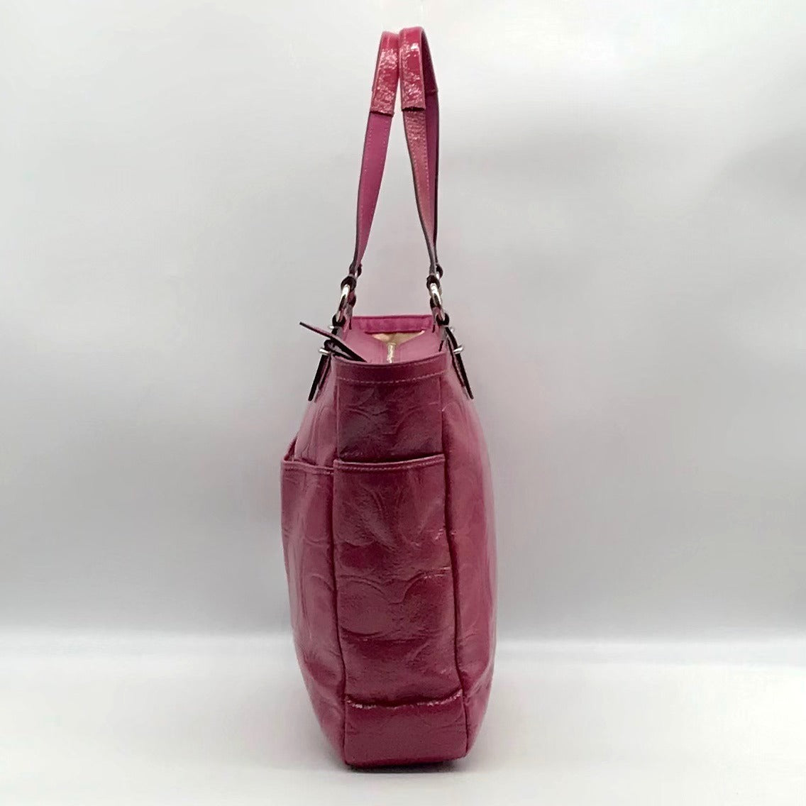 Coach Purple Patent Leather Gallery Embossed Tote Bag F19818