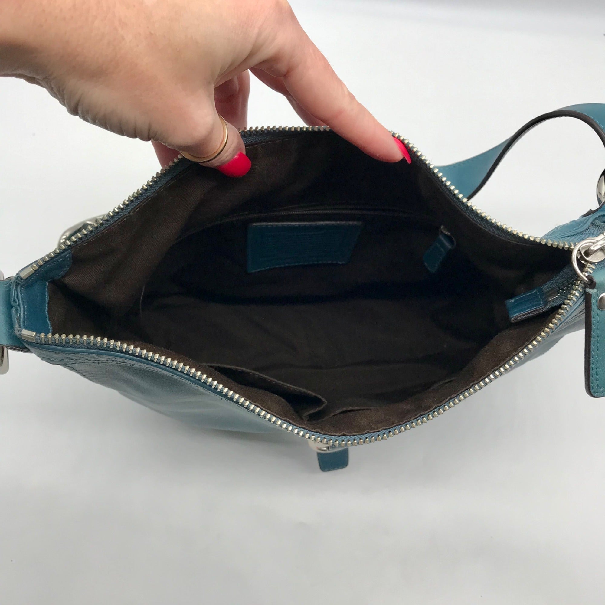 Coach Blue Leather Vintage  Chelsea Buckle Convertible Crossbody F14018