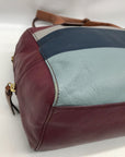 Fossil Multicolor Pebbled Leather Colorblock Satchel Bag