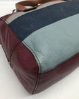 Fossil Multicolor Pebbled Leather Colorblock Satchel Bag