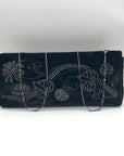 St. John Black Rhinestone Embellished Evening Clutch