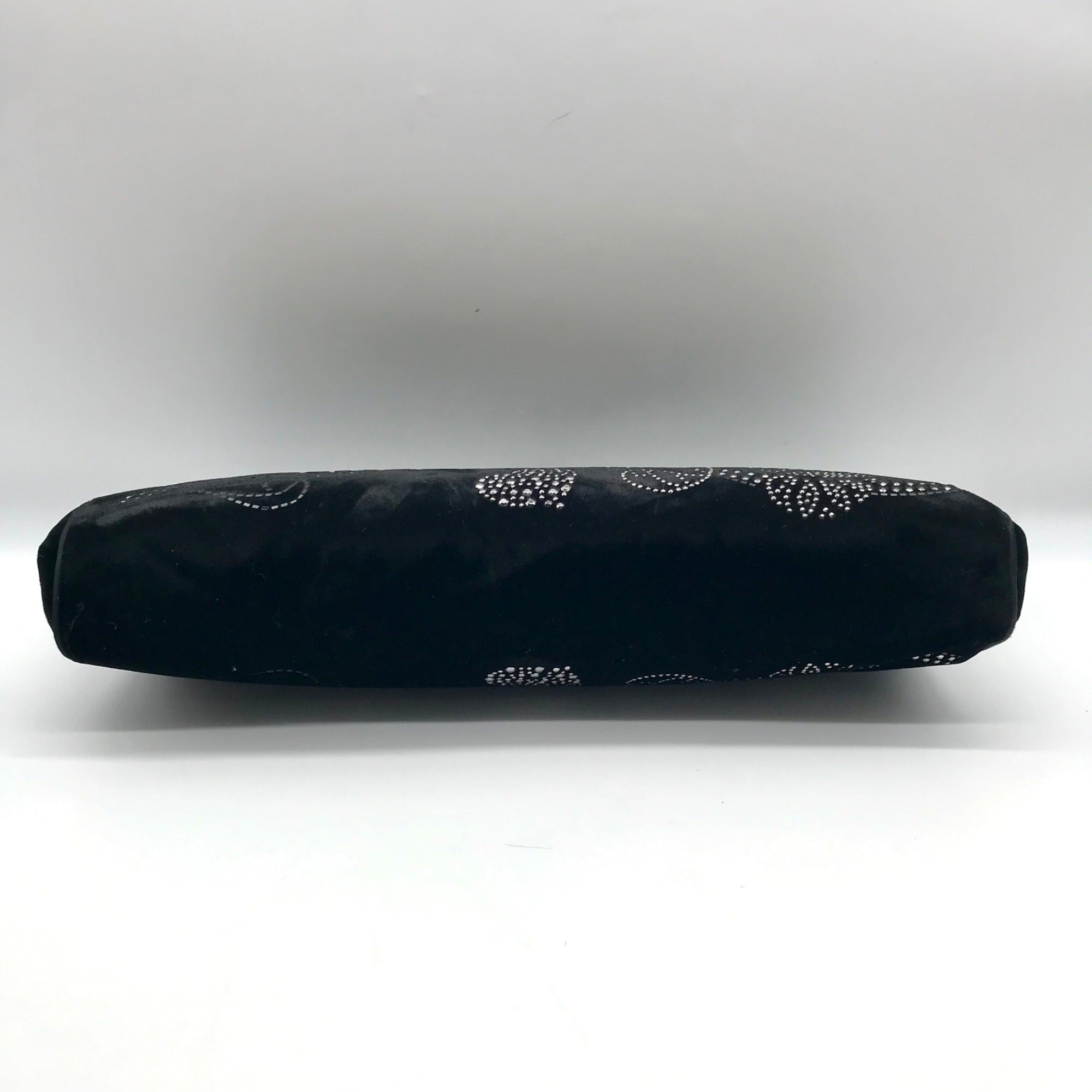 St. John Black Rhinestone Embellished Evening Clutch