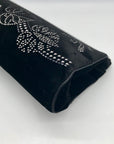 St. John Black Rhinestone Embellished Evening Clutch