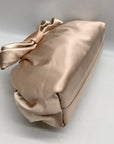 Badgley Mischka Champagne Posey Satin Bow Convertible Clutch Bag