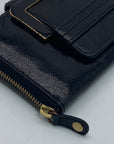 Ted Baker Black Patent Leather Buckle Zip Around Wallet