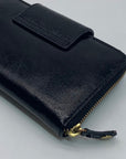 Ted Baker Black Patent Leather Buckle Zip Around Wallet