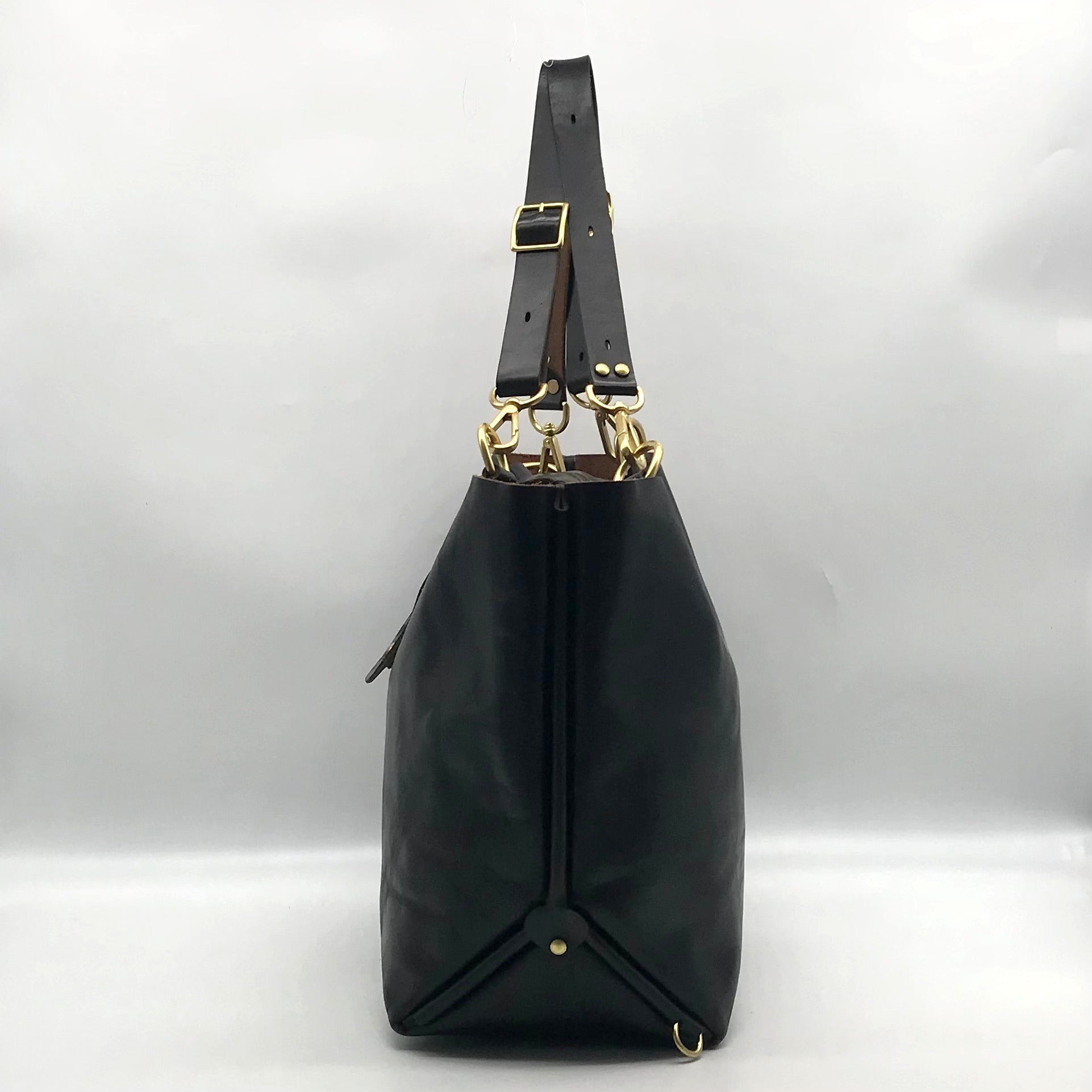 Form Function Form Black Horween Leather &amp; Animal Print Flap 3 Way Bag