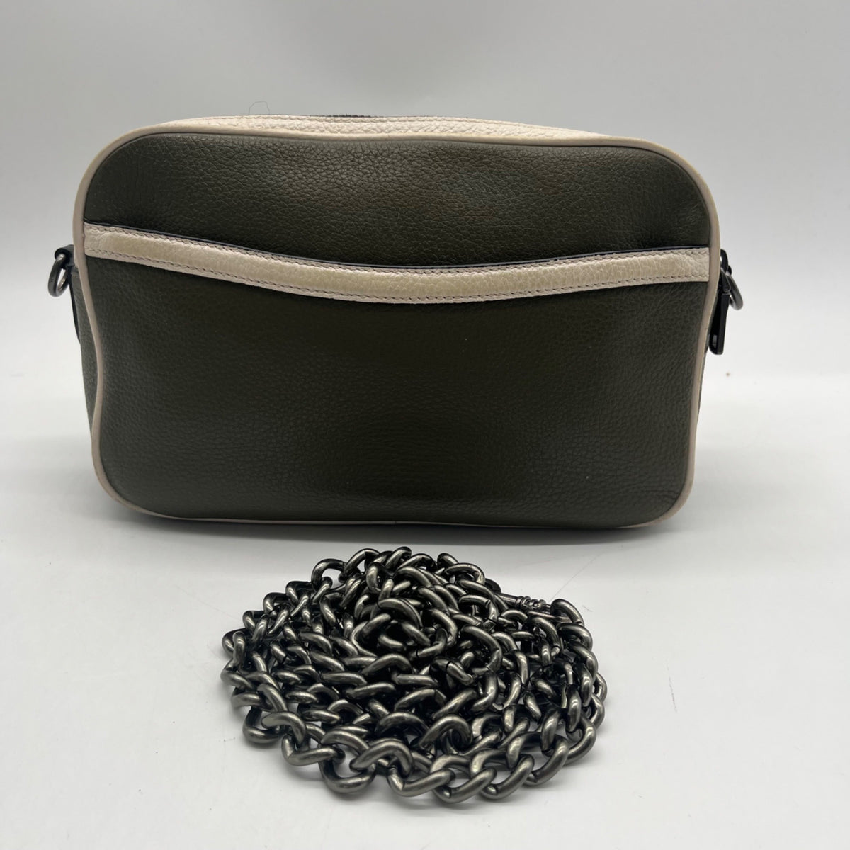 Coach Olive Green Color-Way Pebbled Leather Crossbody Bag-3041