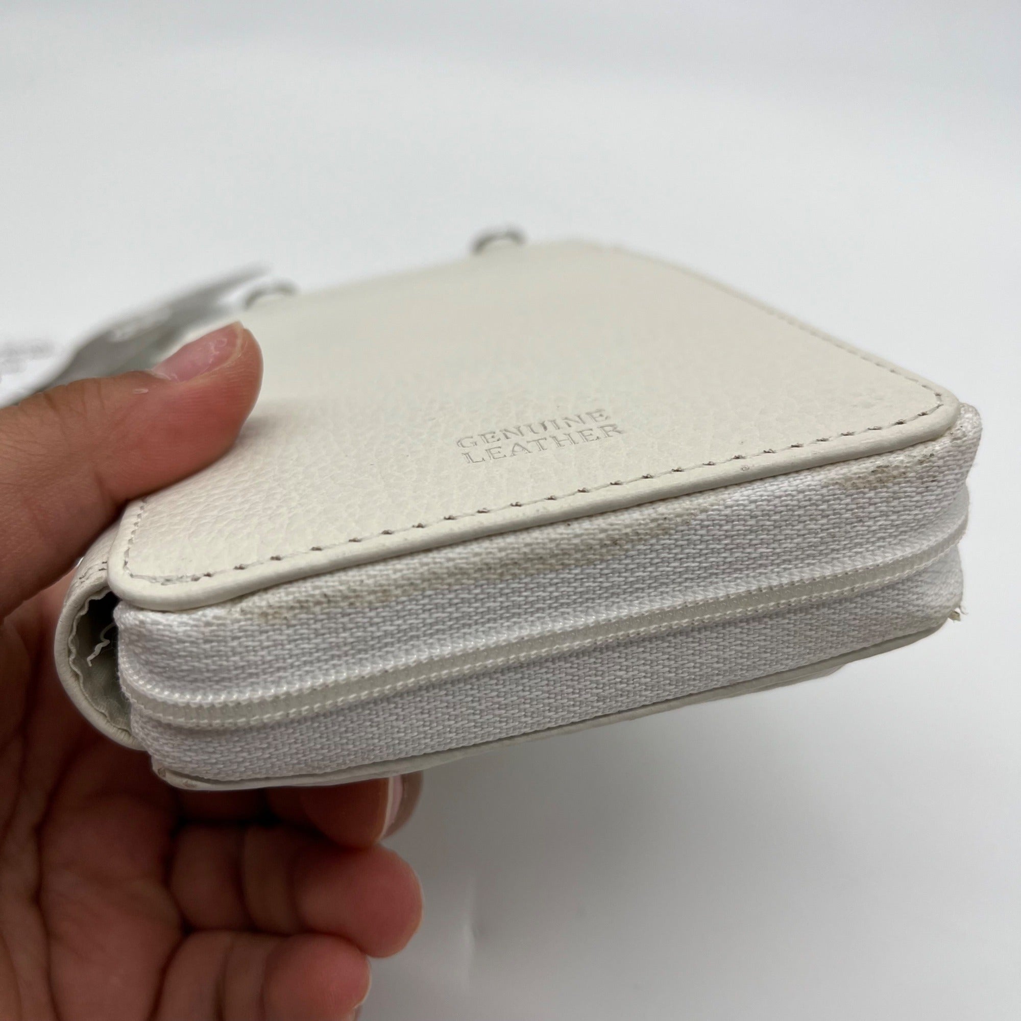 Giani Bernini White Softy Leather Tech Crossbody Bag