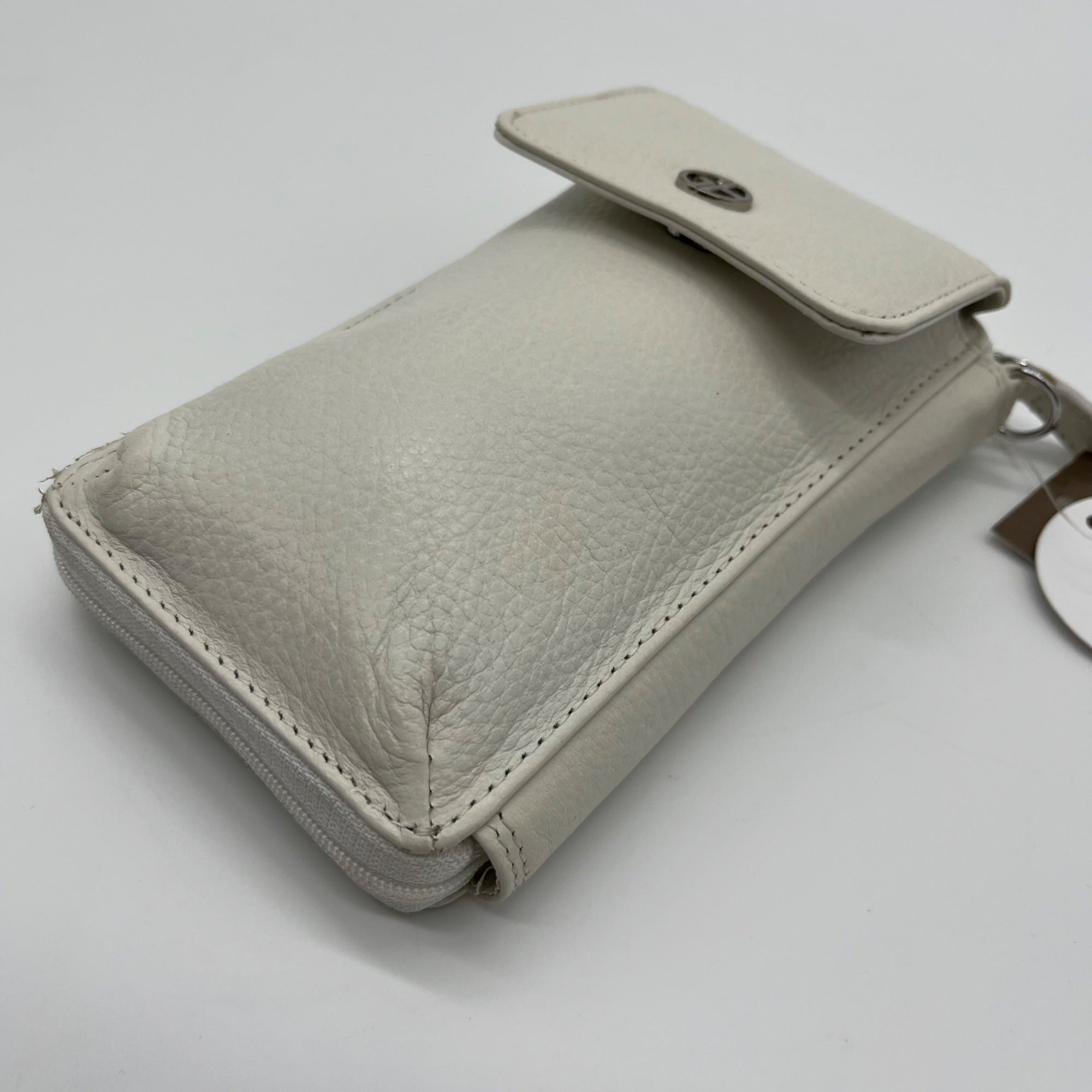 Giani Bernini White Softy Leather Tech Crossbody Bag
