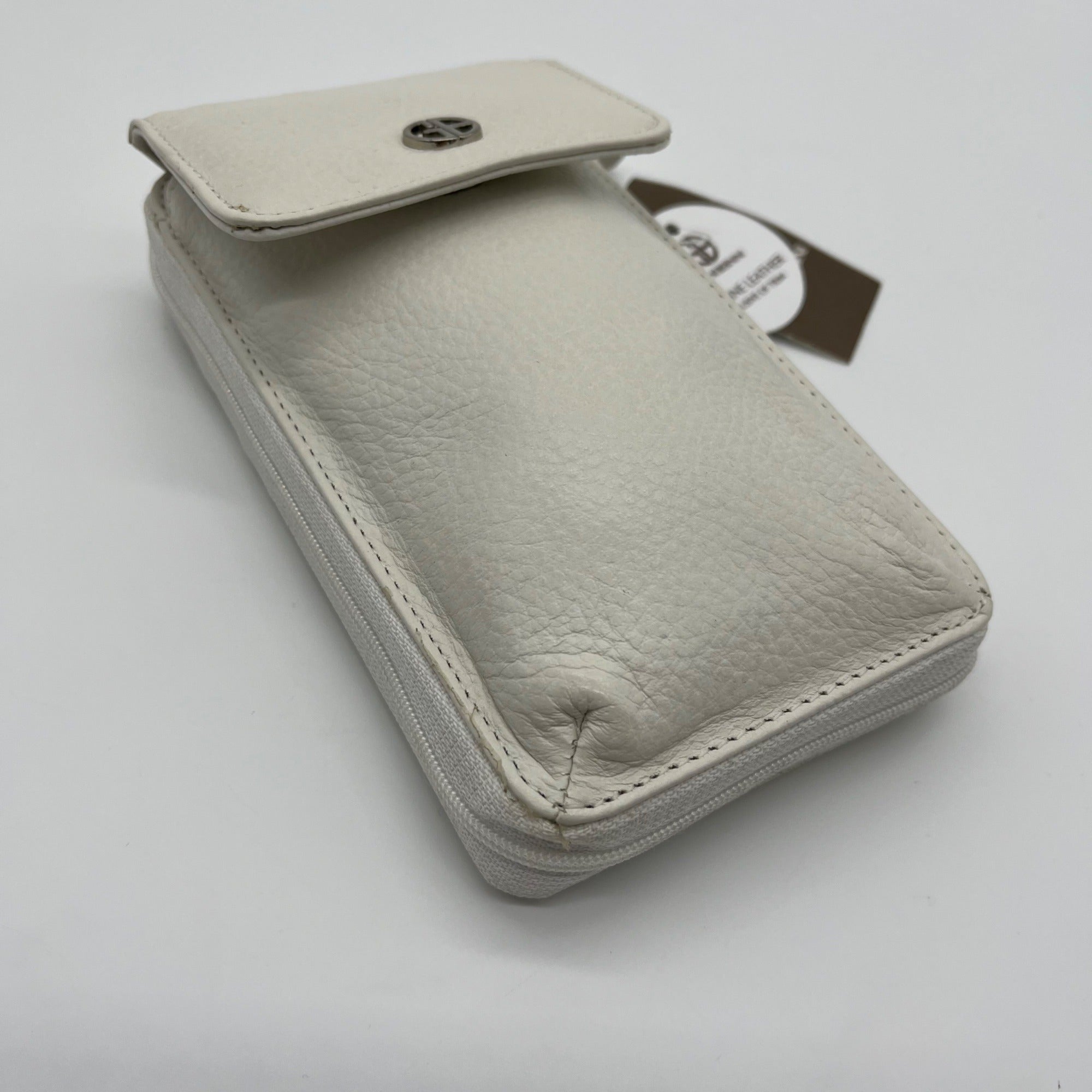 Giani Bernini White Softy Leather Tech Crossbody Bag