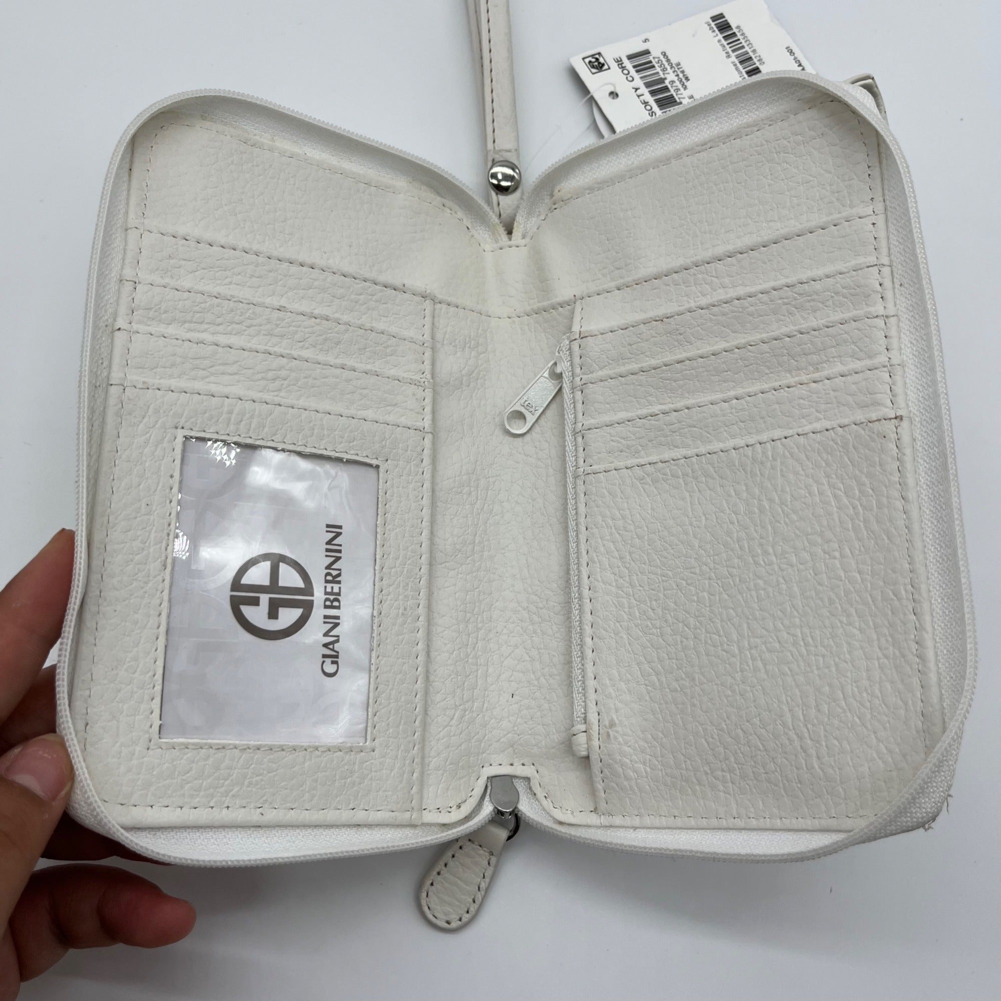 Giani Bernini White Softy Leather Tech Crossbody Bag