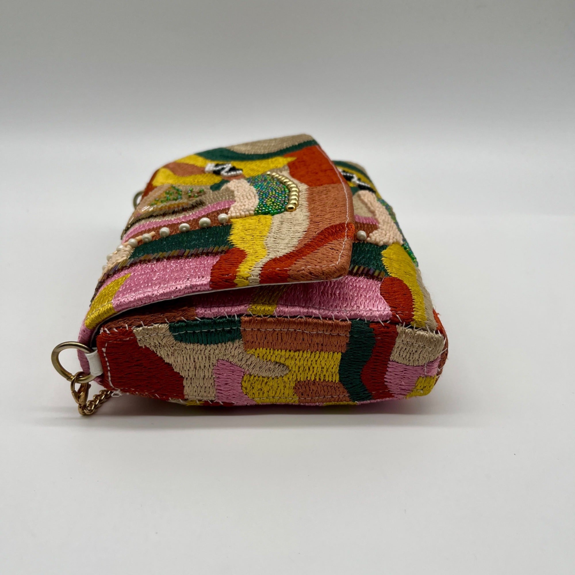 MMs Brands Beaded Flip-Over Clutch Purse