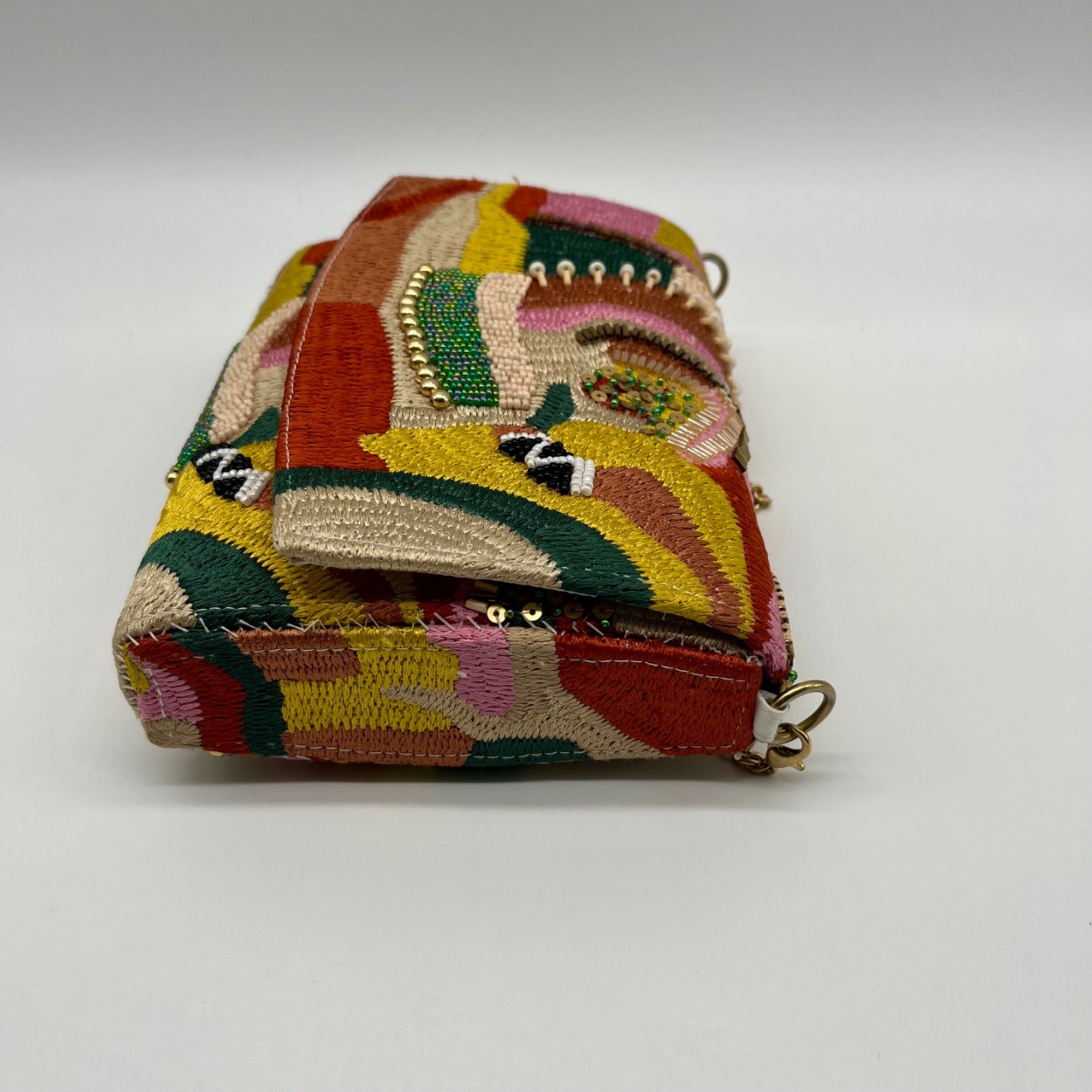 MMs Brands Beaded Flip-Over Clutch Purse