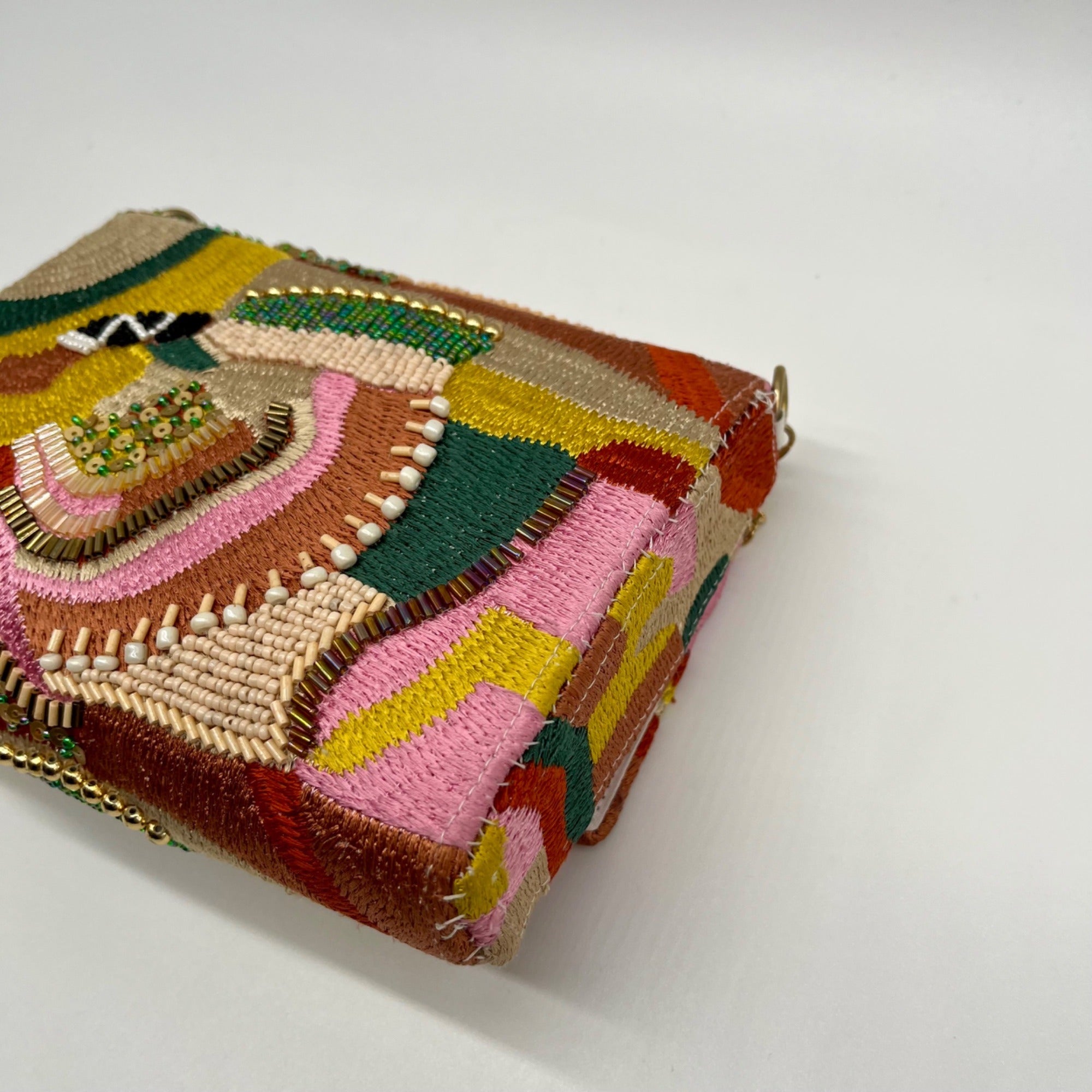 MMs Brands Beaded Flip-Over Clutch Purse