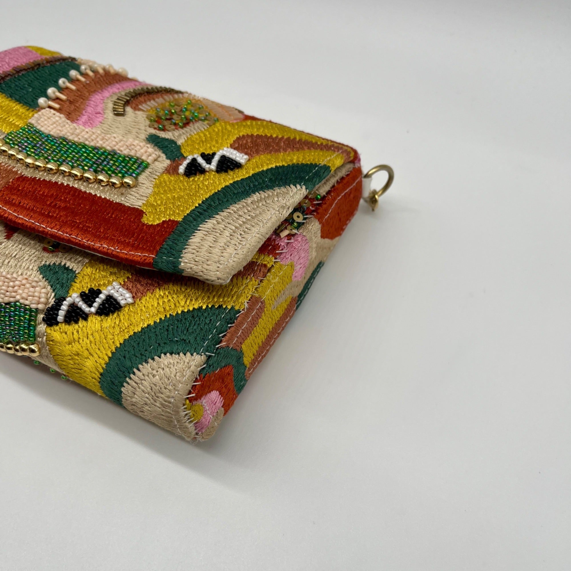 MMs Brands Beaded Flip-Over Clutch Purse