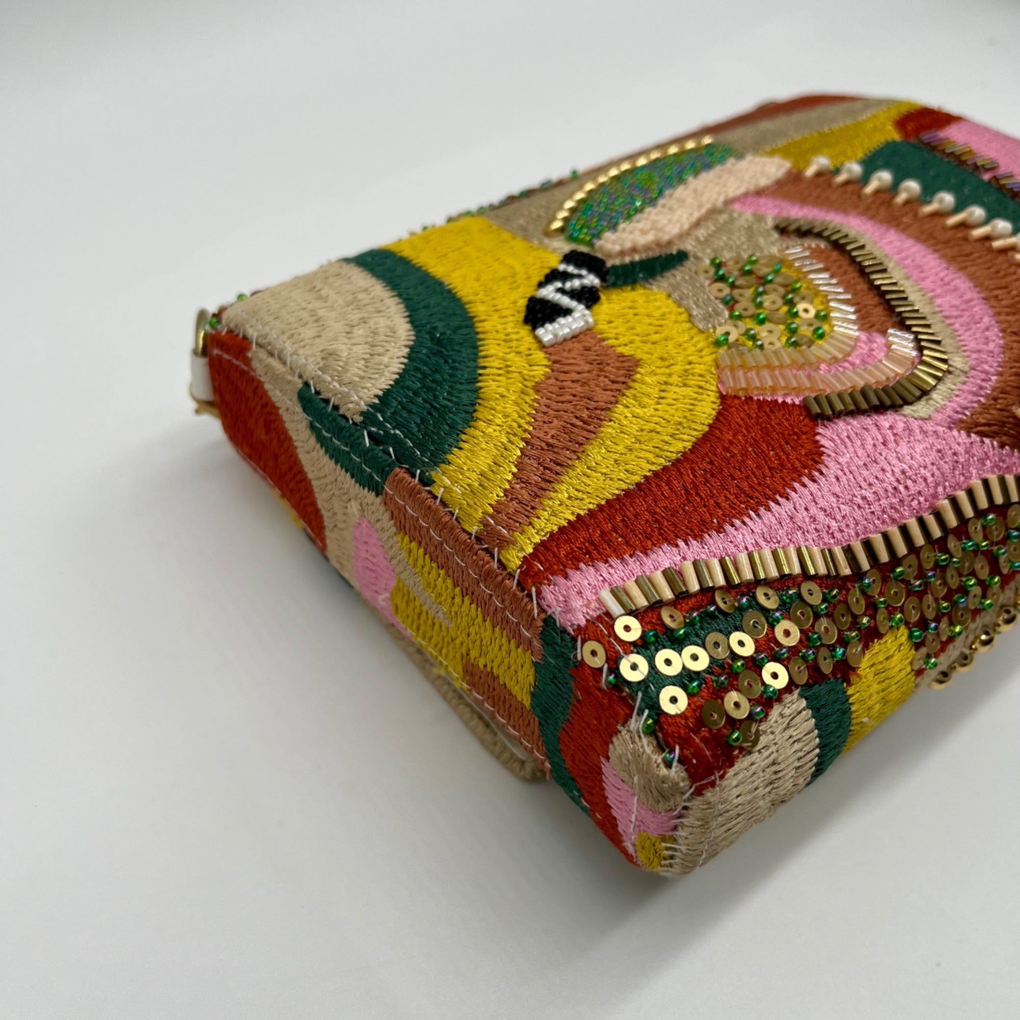 MMs Brands Beaded Flip-Over Clutch Purse