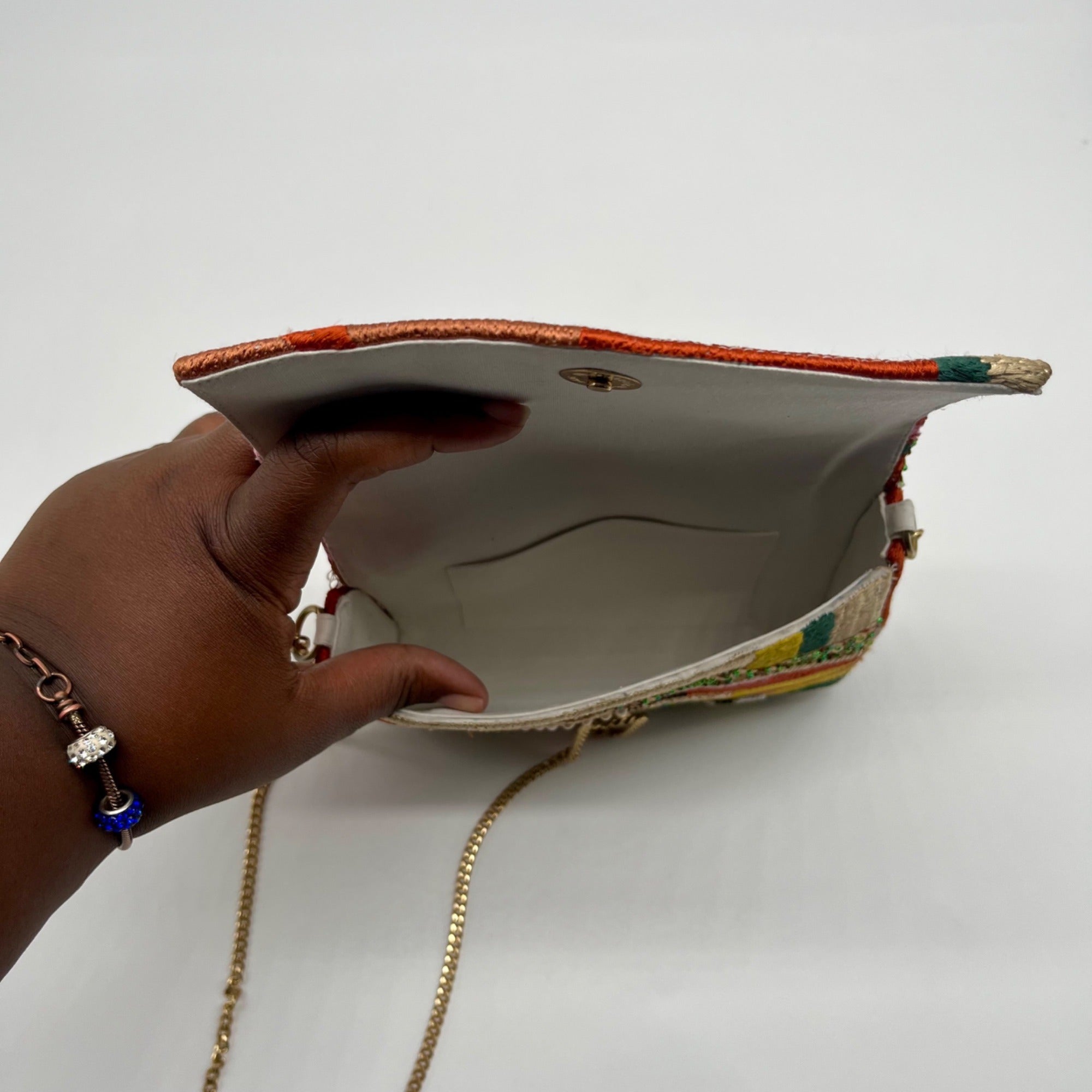MMs Brands Beaded Flip-Over Clutch Purse
