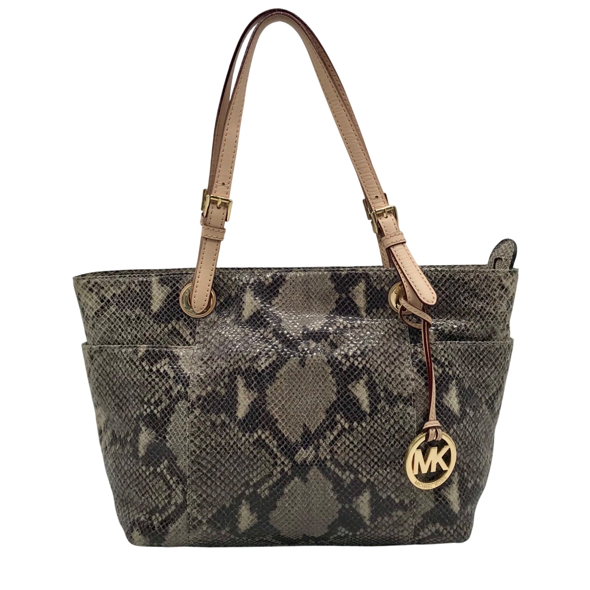 Michael Kors Gray Python Embossed Leather Shoulder Bag