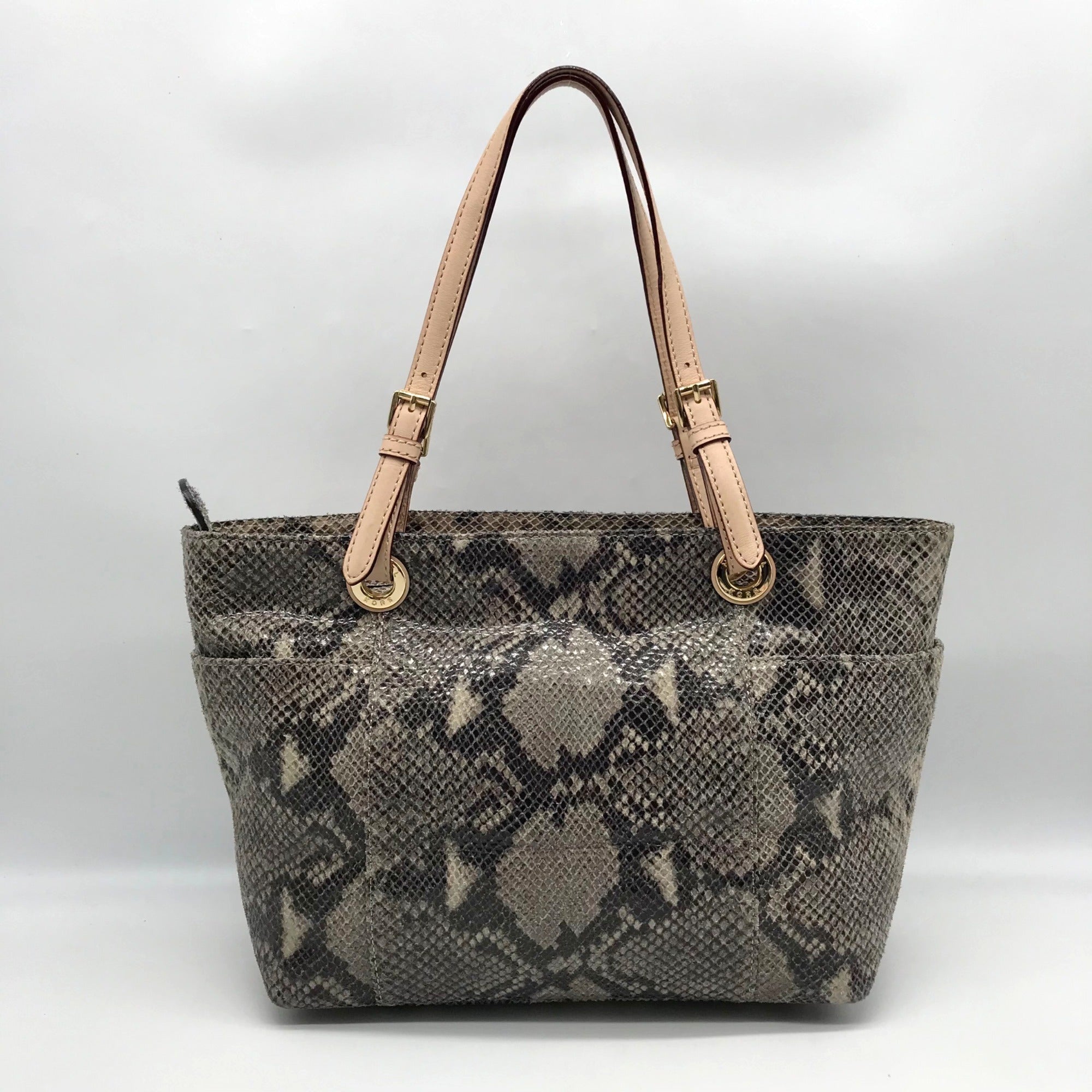 Michael Kors Gray Python Embossed Leather Shoulder Bag