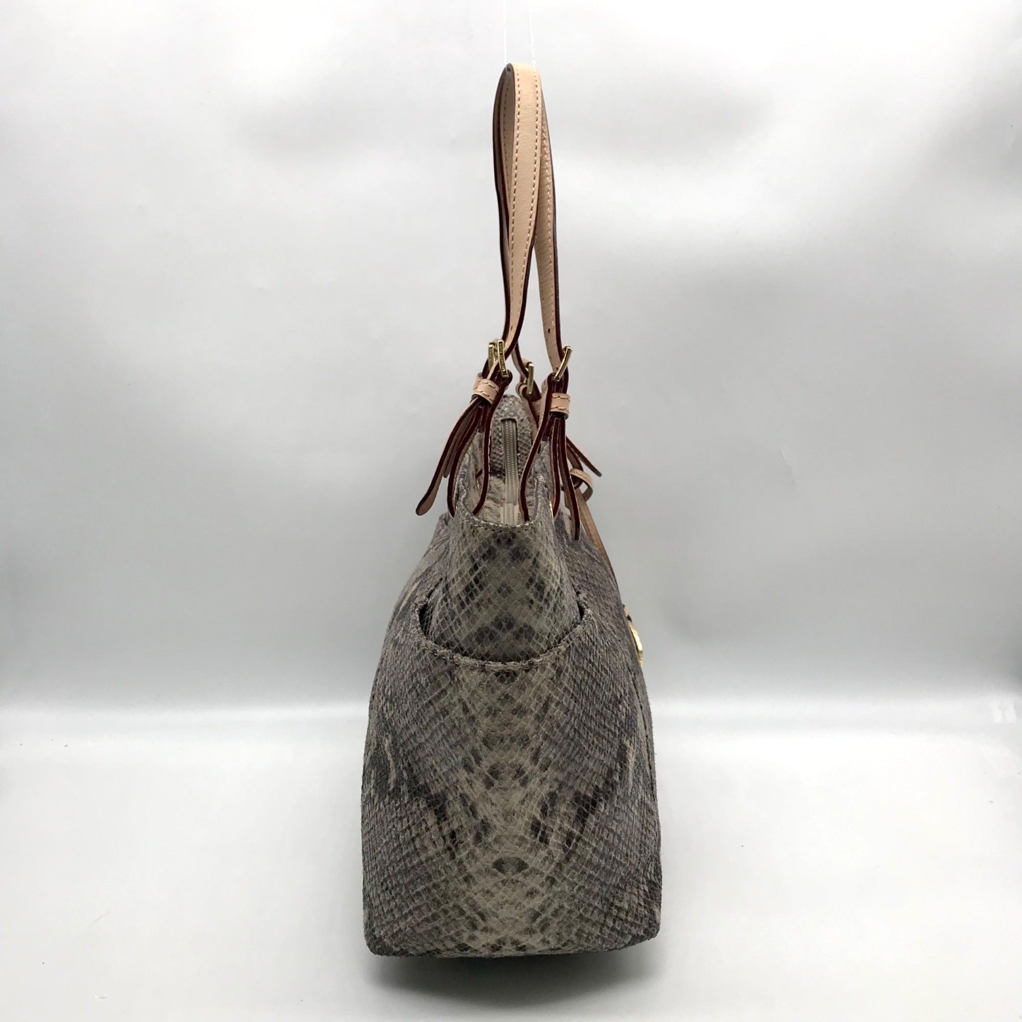 Michael Kors Gray Python Embossed Leather Shoulder Bag