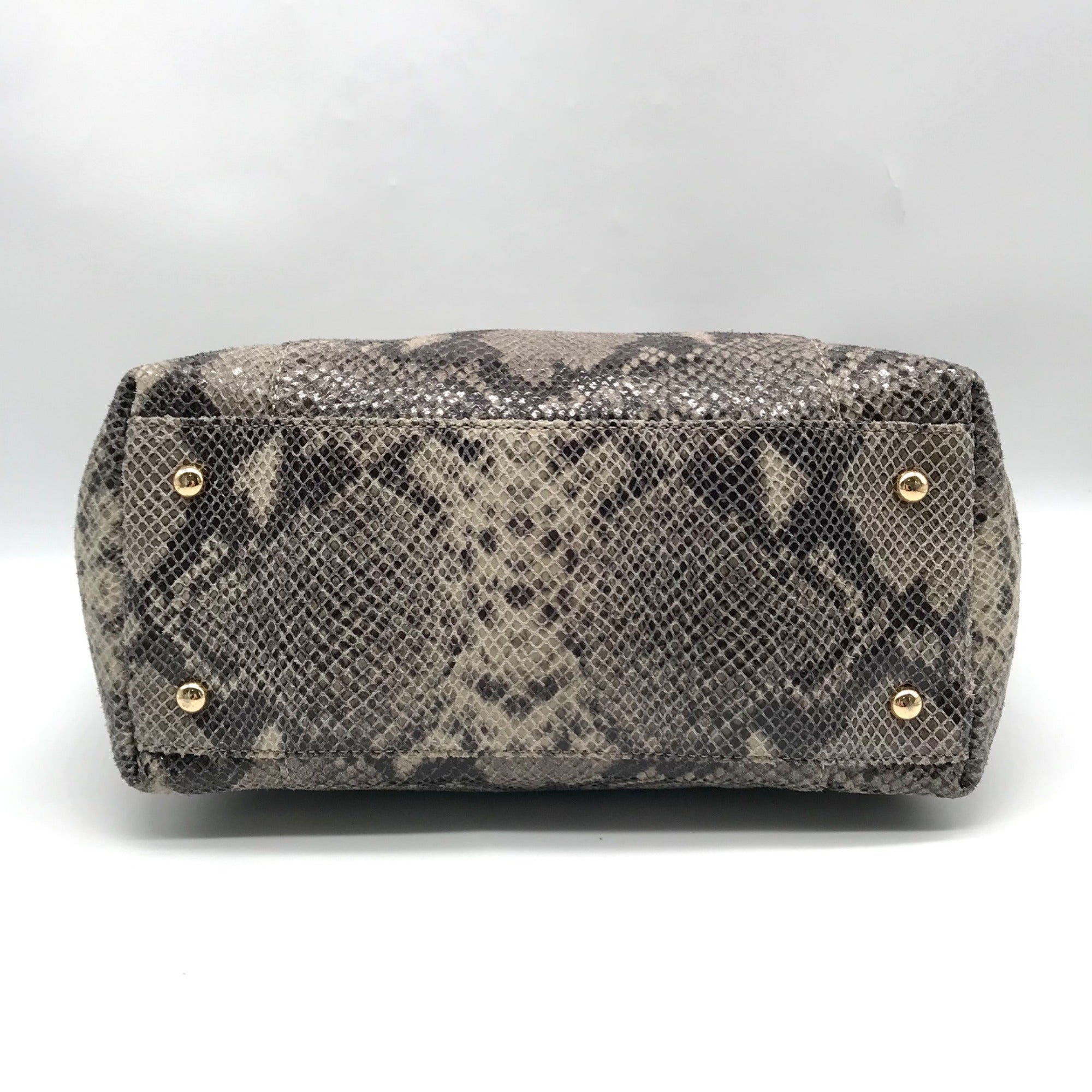 Michael Kors Gray Python Embossed Leather Shoulder Bag