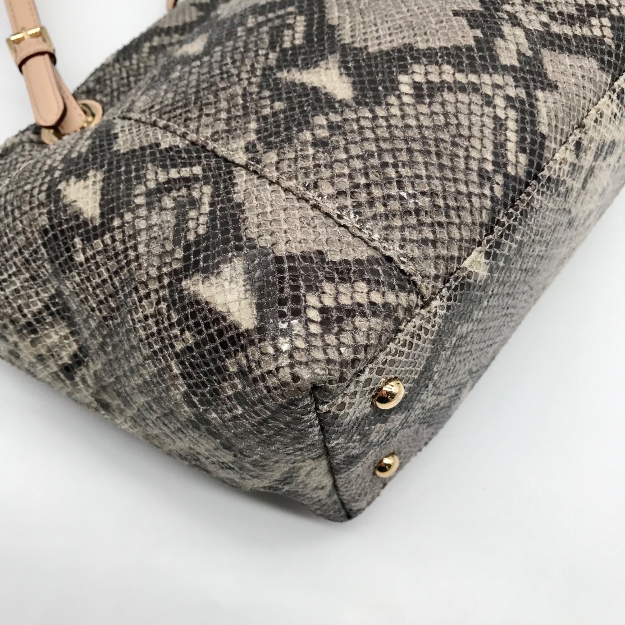Michael Kors Gray Python Embossed Leather Shoulder Bag