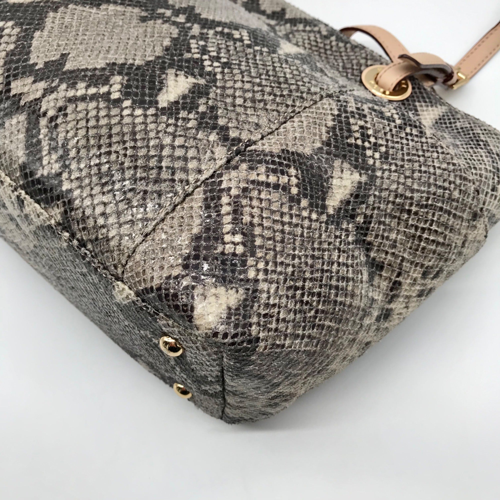 Michael Kors Gray Python Embossed Leather Shoulder Bag