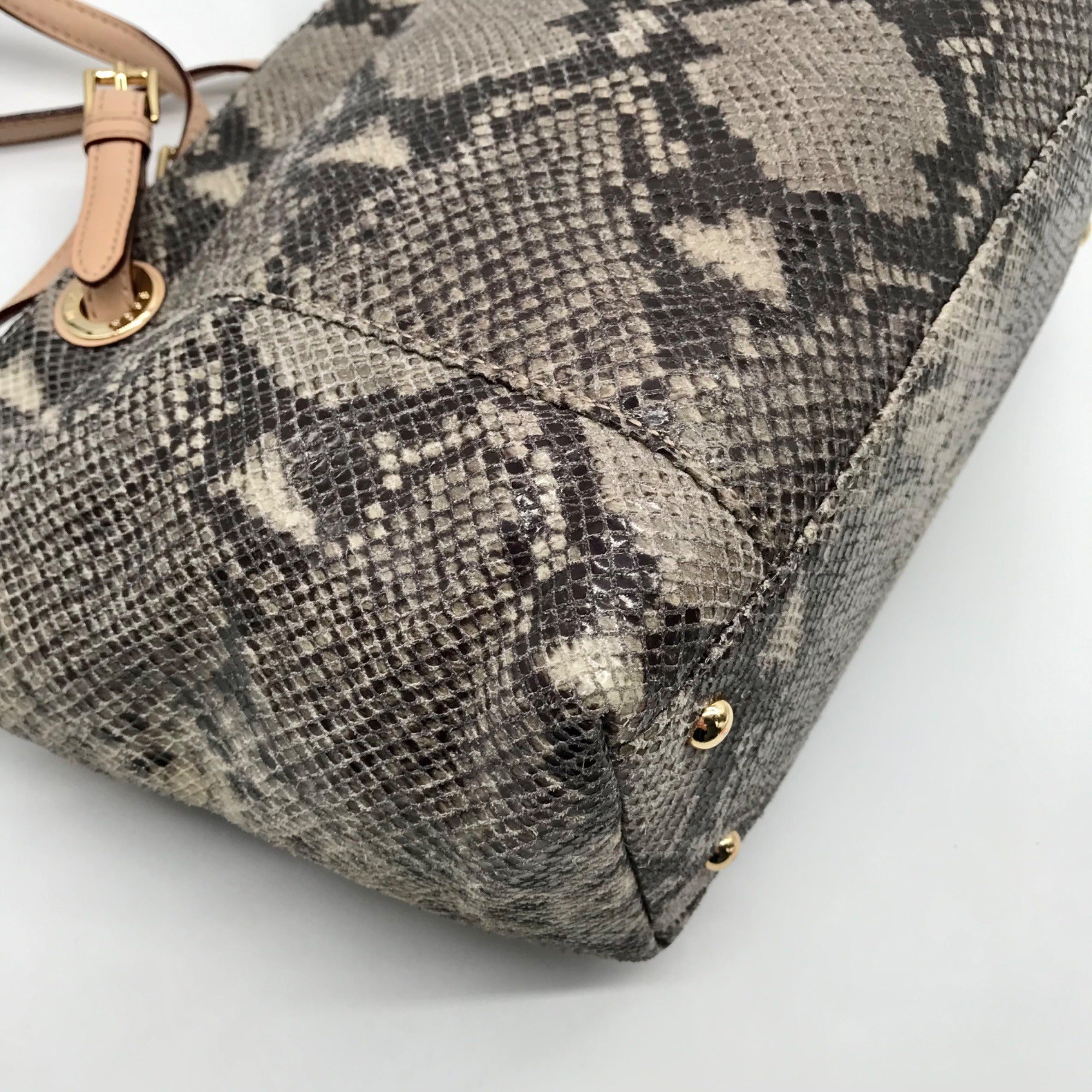 Michael Kors Gray Python Embossed Leather Shoulder Bag