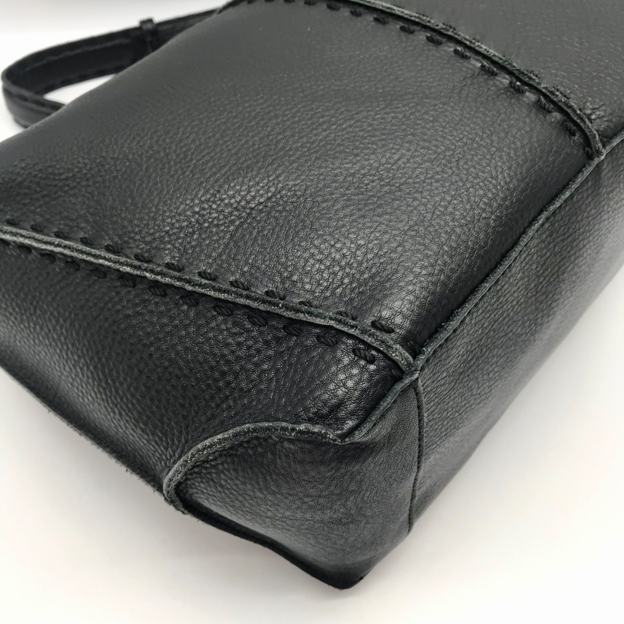 The Sak Black Pebbled Leather Medium Los Feliz Hobo Bag