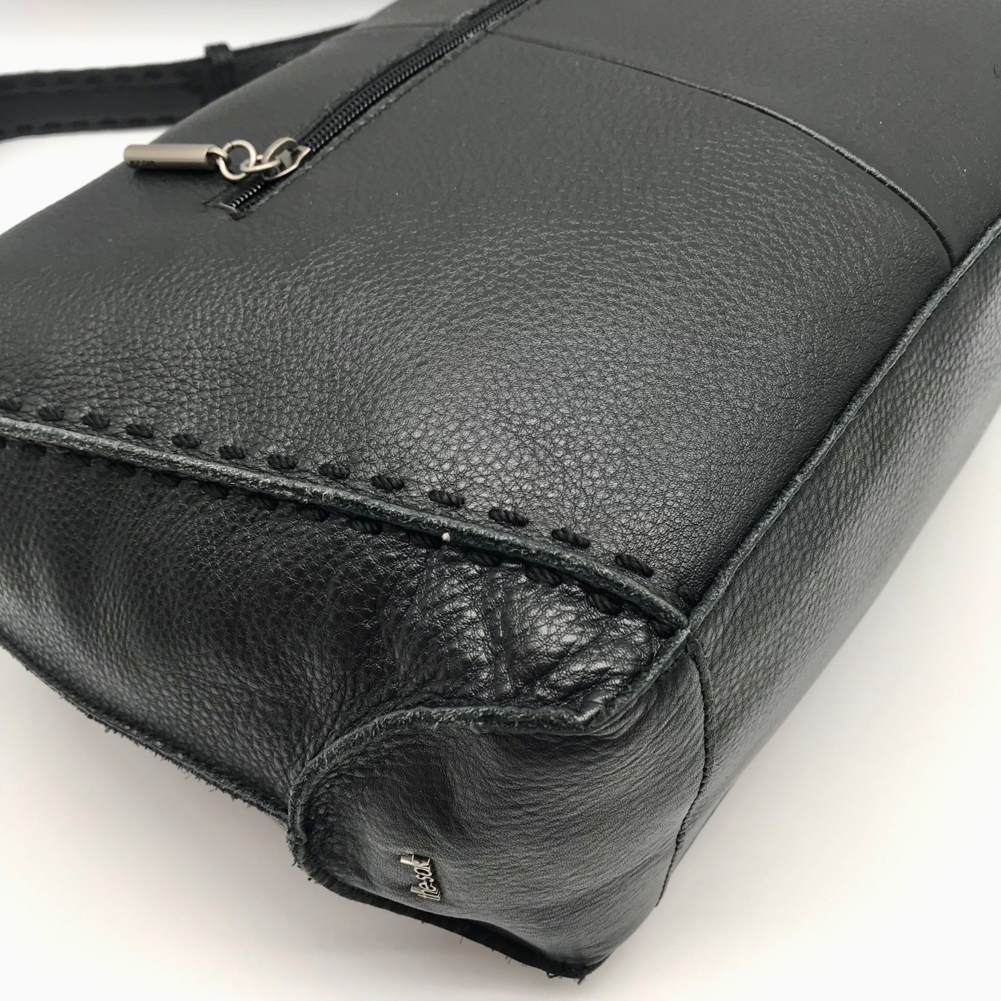 The Sak Black Pebbled Leather Medium Los Feliz Hobo Bag