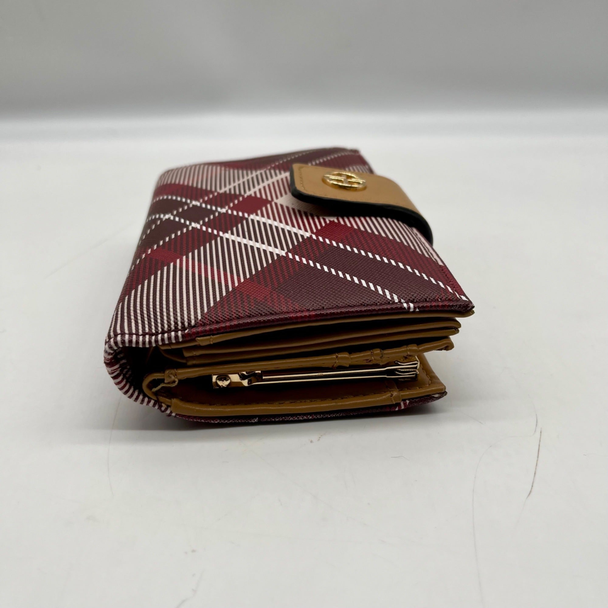 Giani Bernini Plaid Red Framed Indexer Wallet