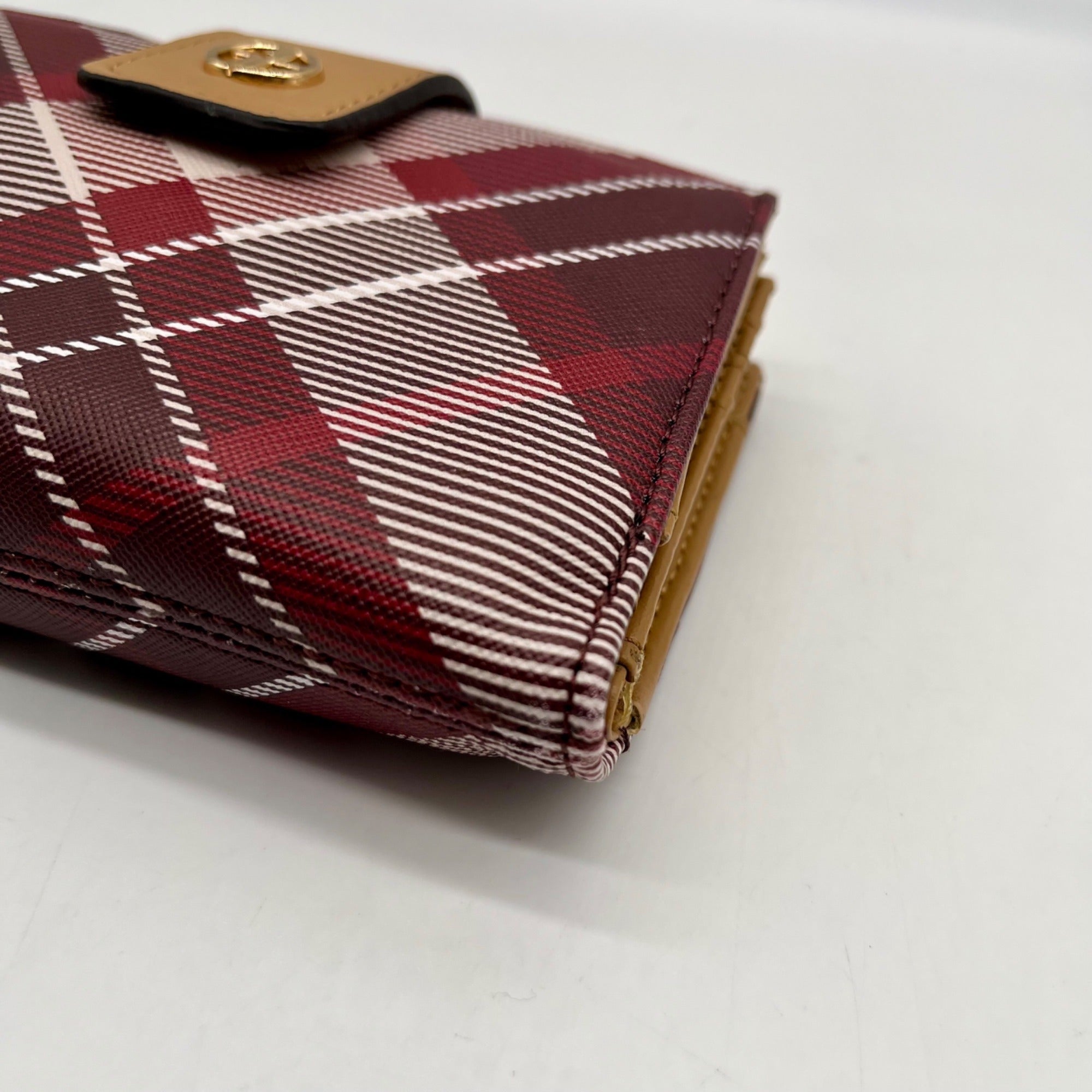 Giani Bernini Plaid Red Framed Indexer Wallet