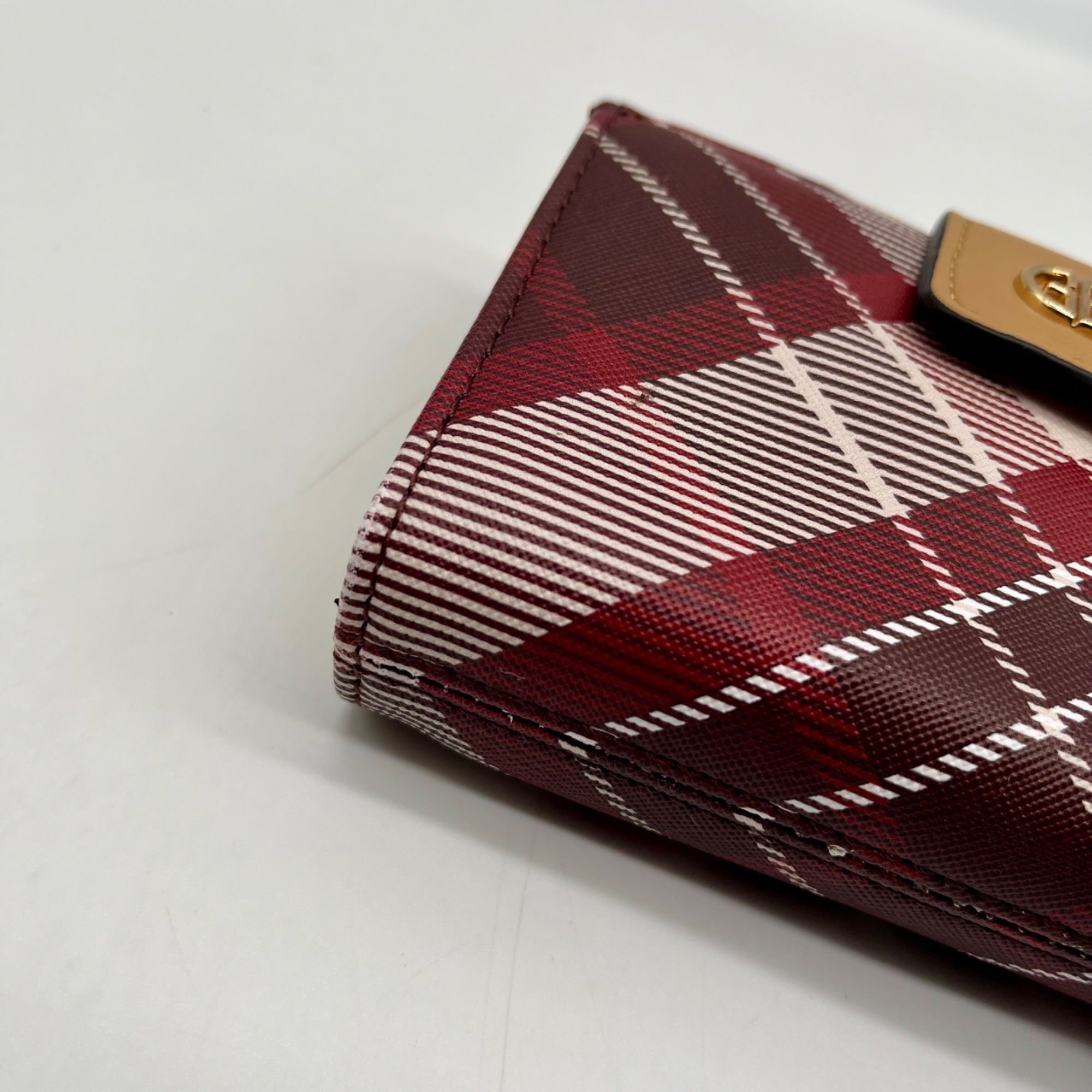 Giani Bernini Plaid Red Framed Indexer Wallet