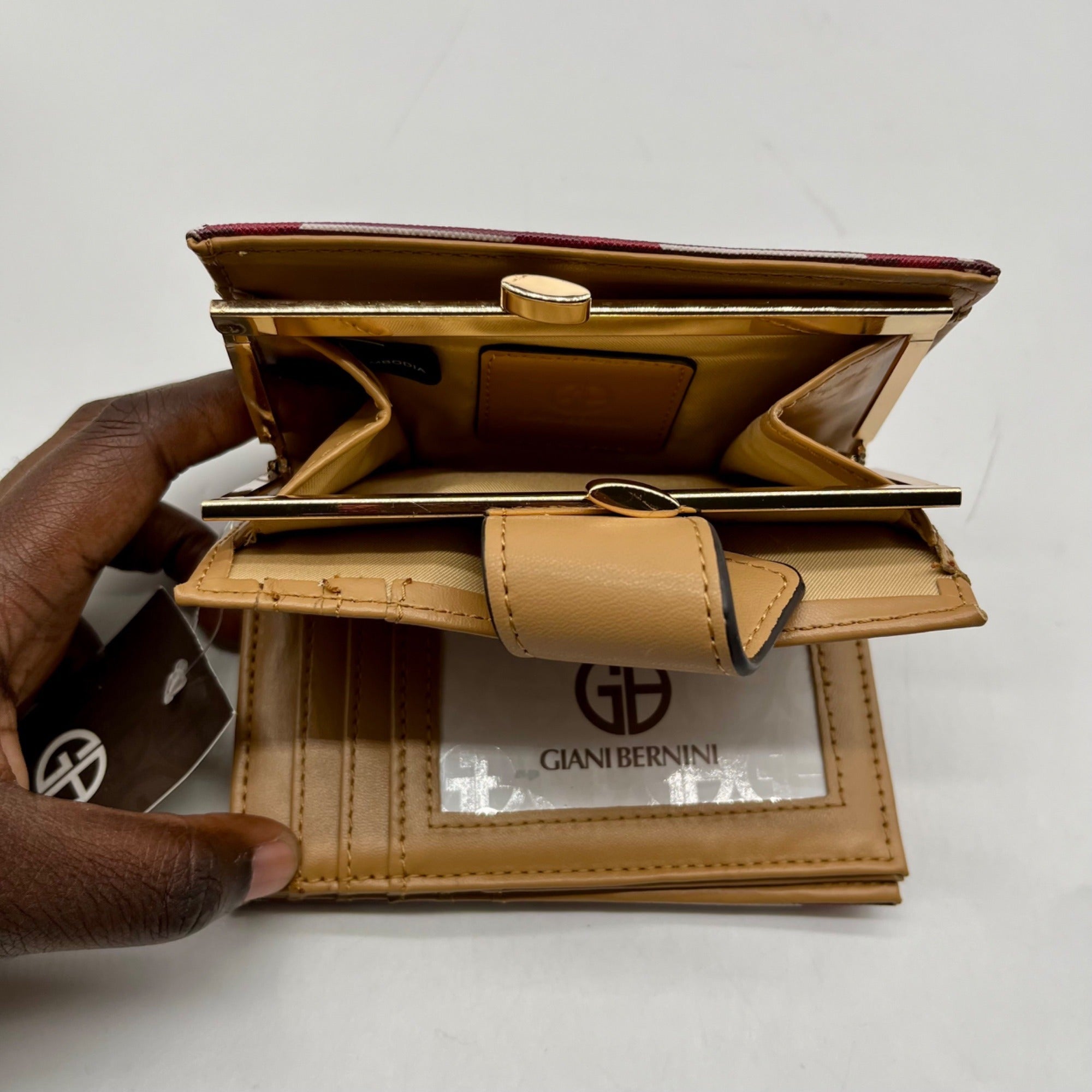 Giani Bernini Plaid Red Framed Indexer Wallet