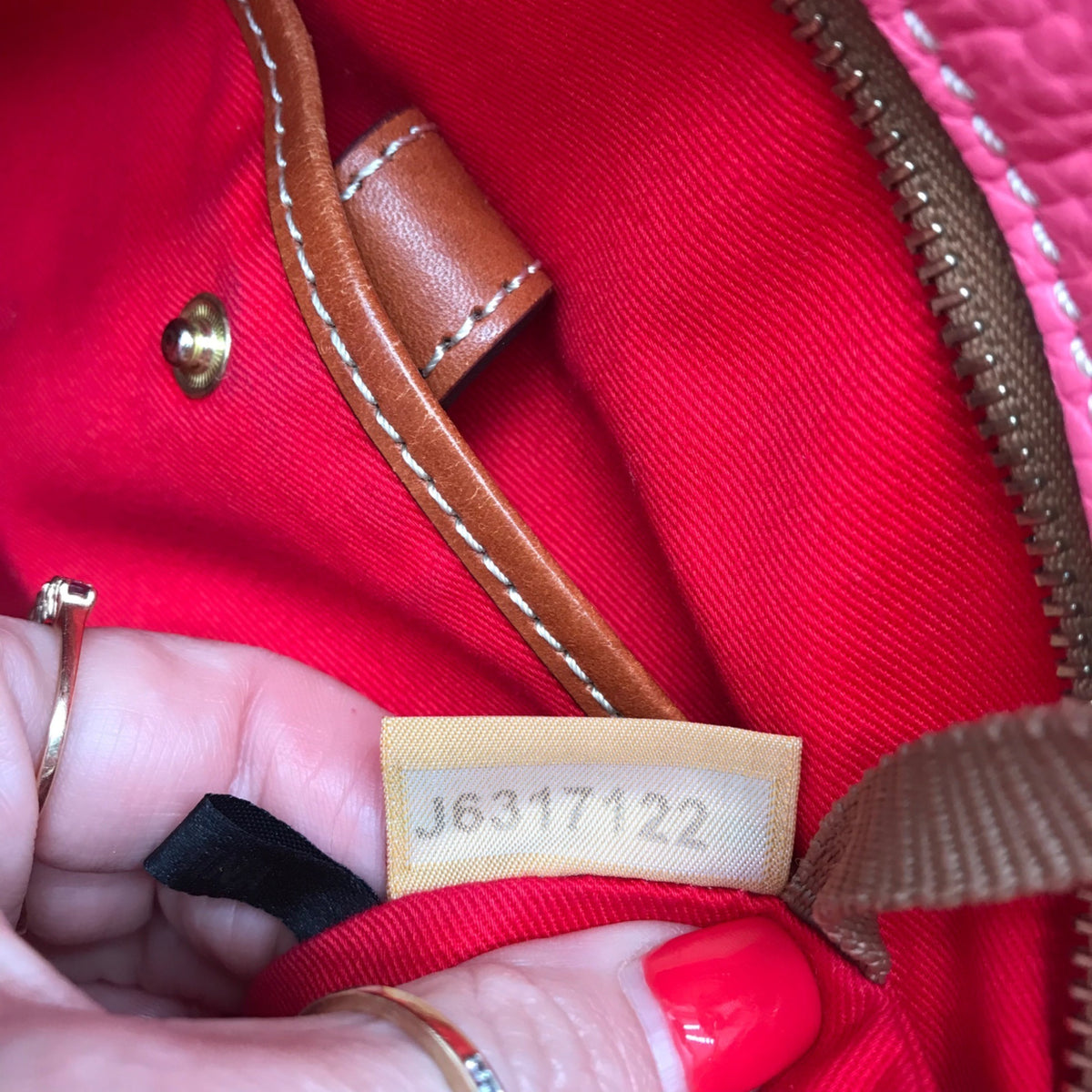 Dooney &amp; Bourke Pink Pebbled Leather Small Shopper Tote Bag