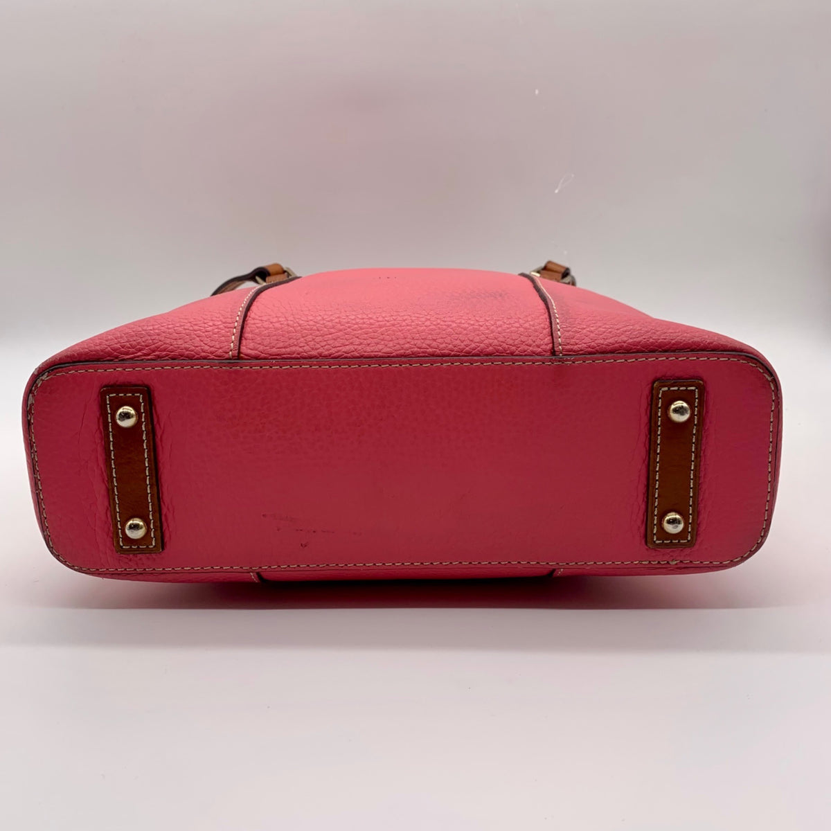 Dooney &amp; Bourke Pink Pebbled Leather Small Shopper Tote Bag