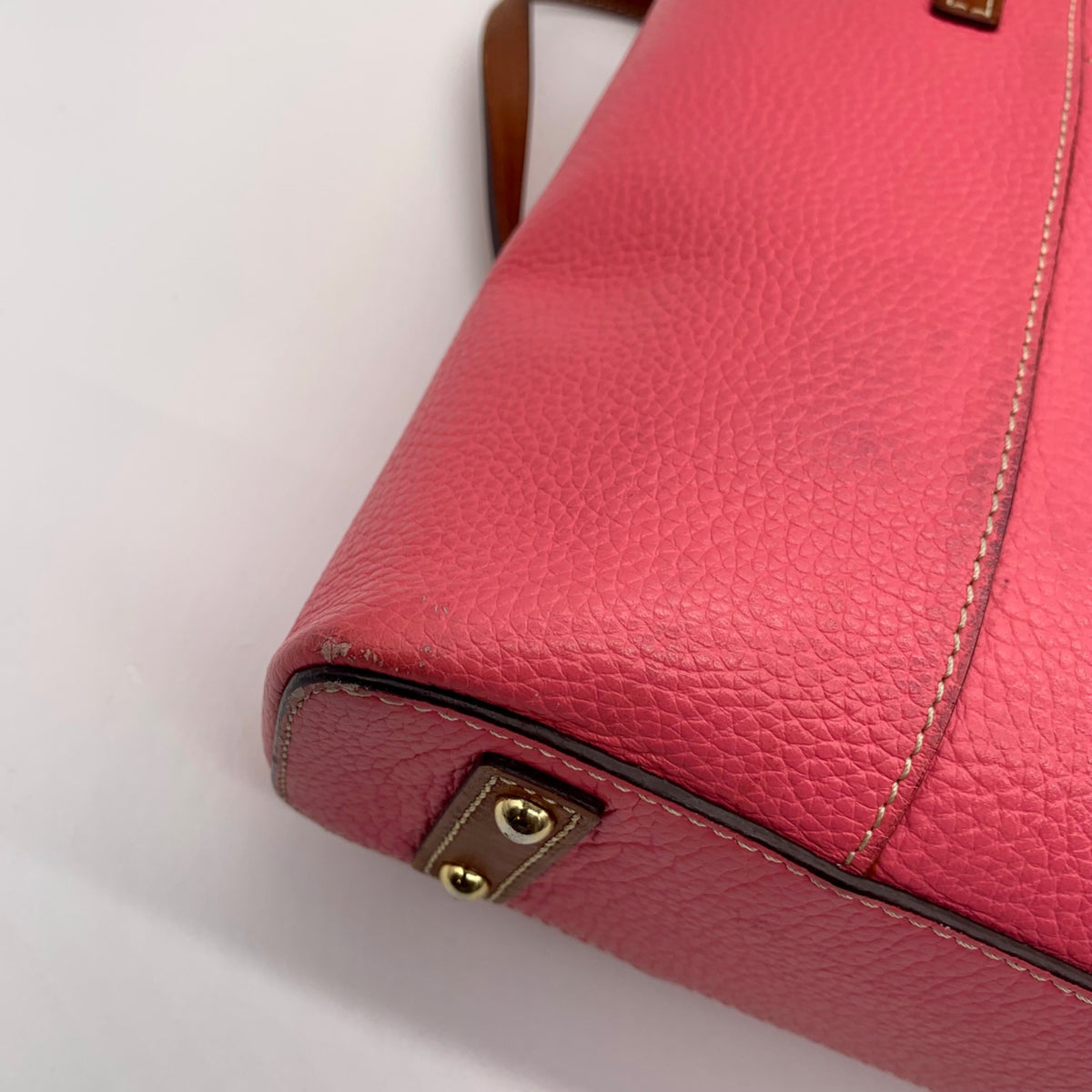Dooney &amp; Bourke Pink Pebbled Leather Small Shopper Tote Bag