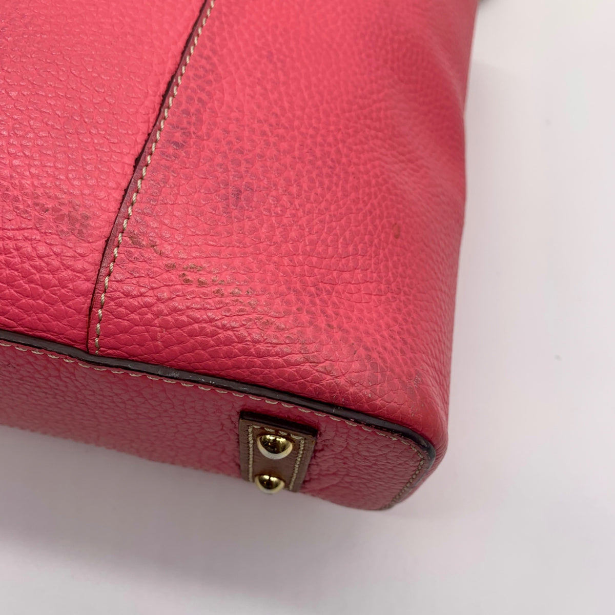 Dooney &amp; Bourke Pink Pebbled Leather Small Shopper Tote Bag
