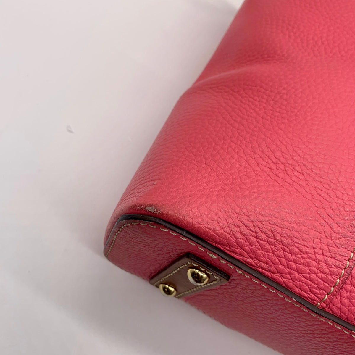 Dooney &amp; Bourke Pink Pebbled Leather Small Shopper Tote Bag