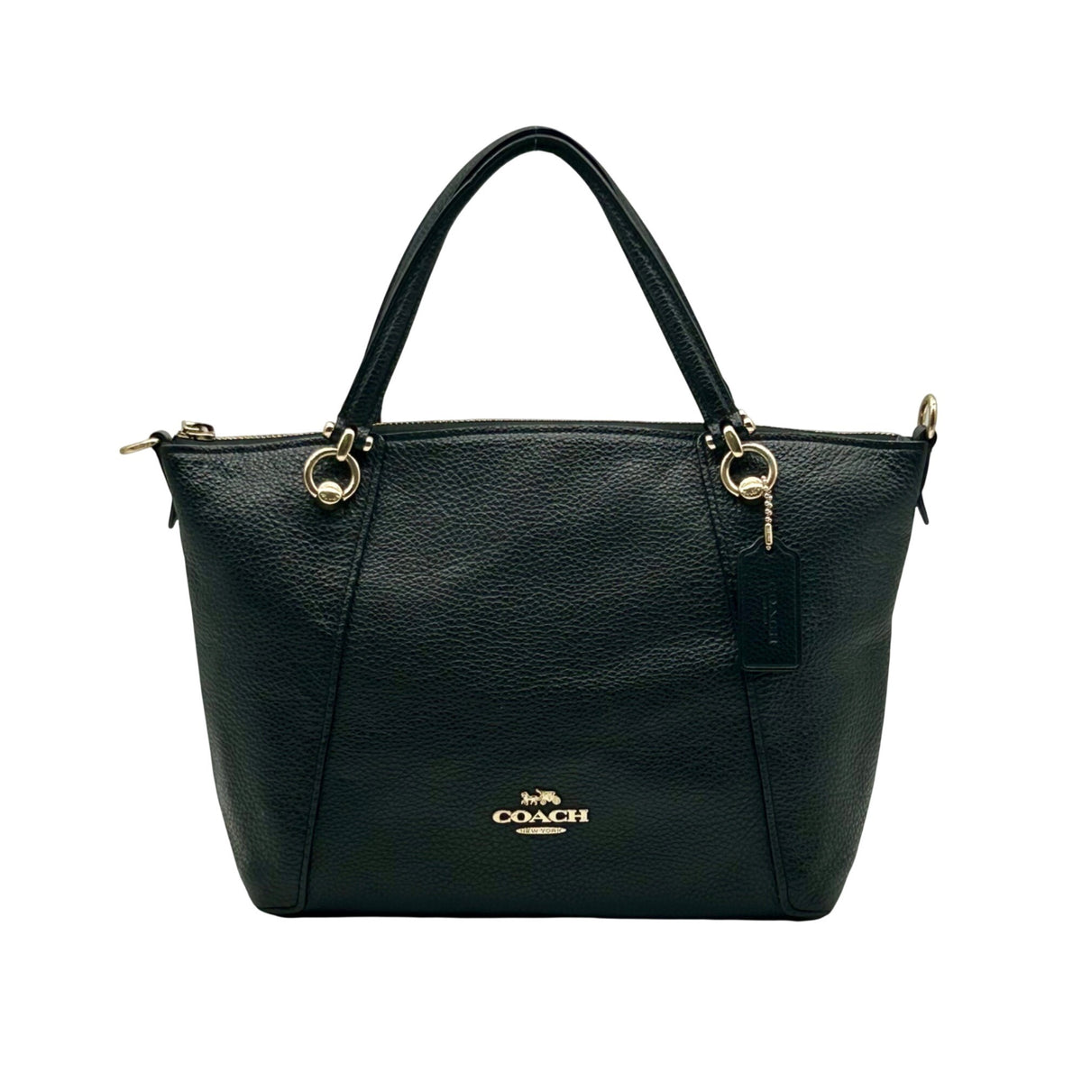 Coach Black Pebbled Leather Kacey Convertible Satchel Bag- C6229